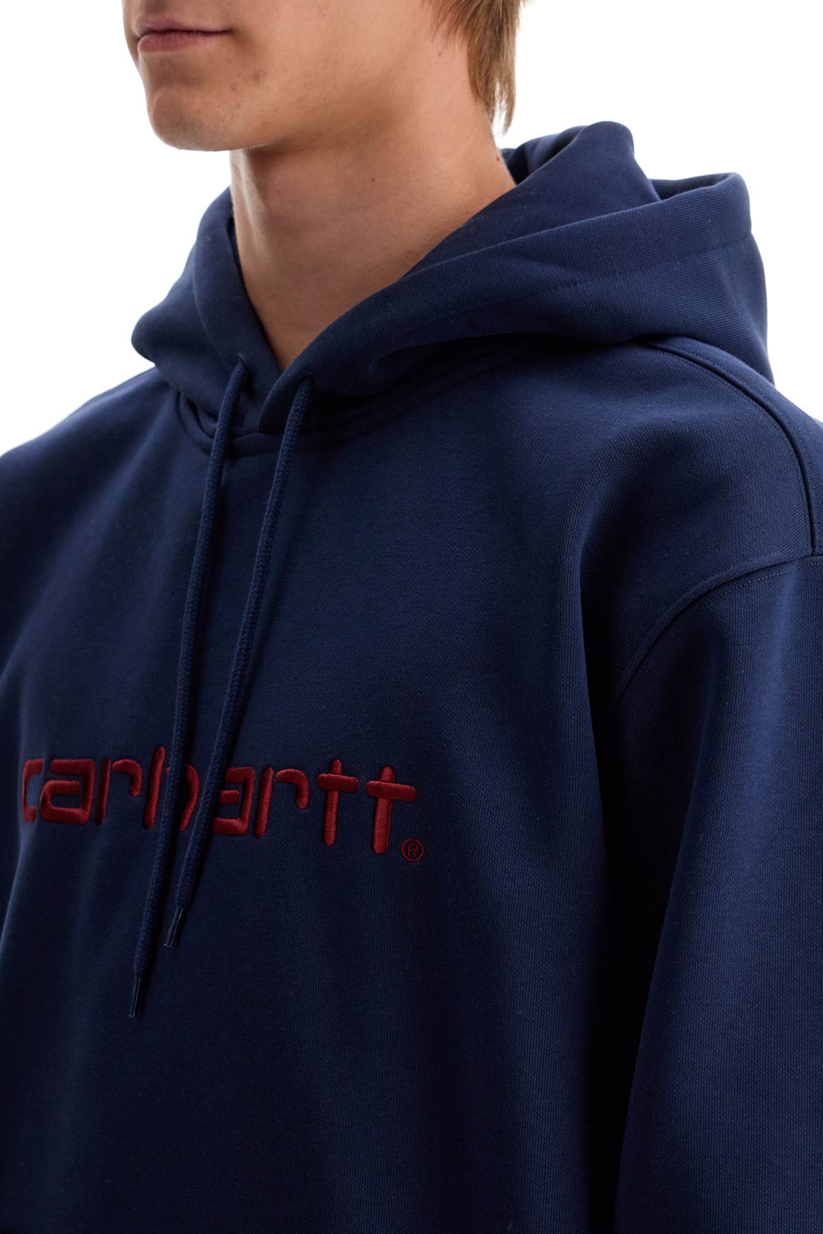 Shop Carhartt Hooded Sweatshirt With In Blue