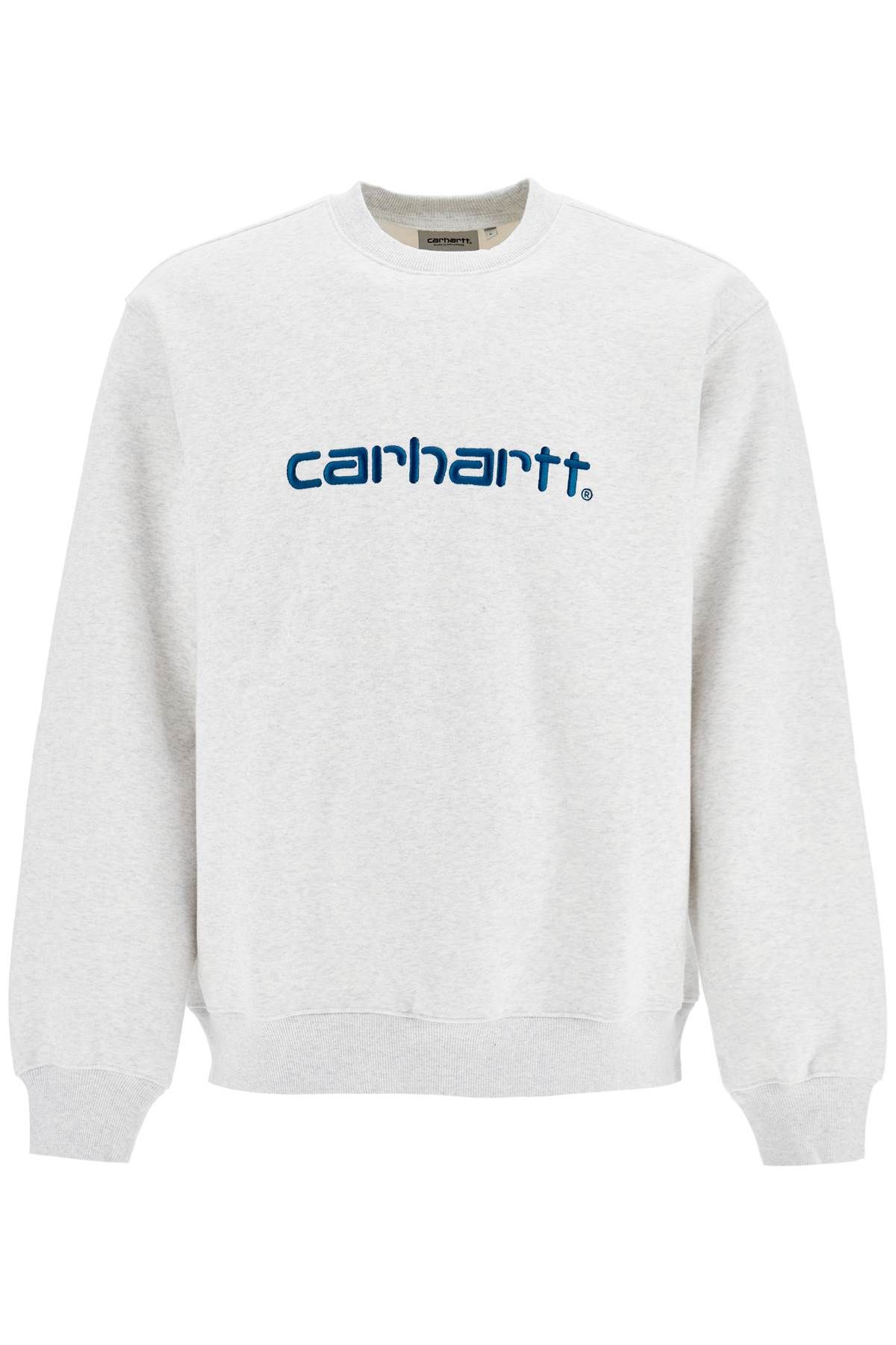 Shop Carhartt Embroidered Logo Sweatshirt In Grey