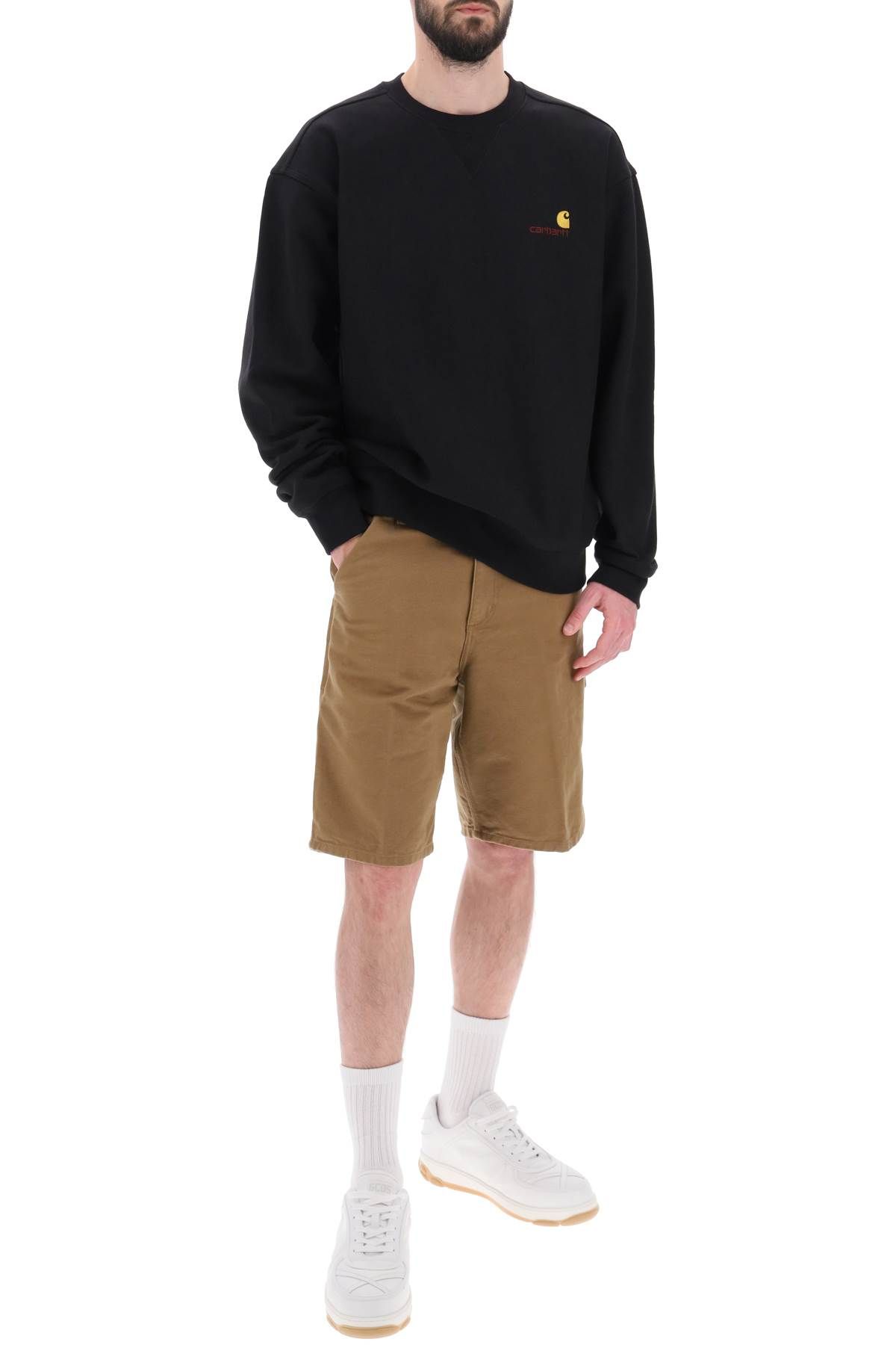 Shop Carhartt American Script Crewneck Sweatshirt In Black