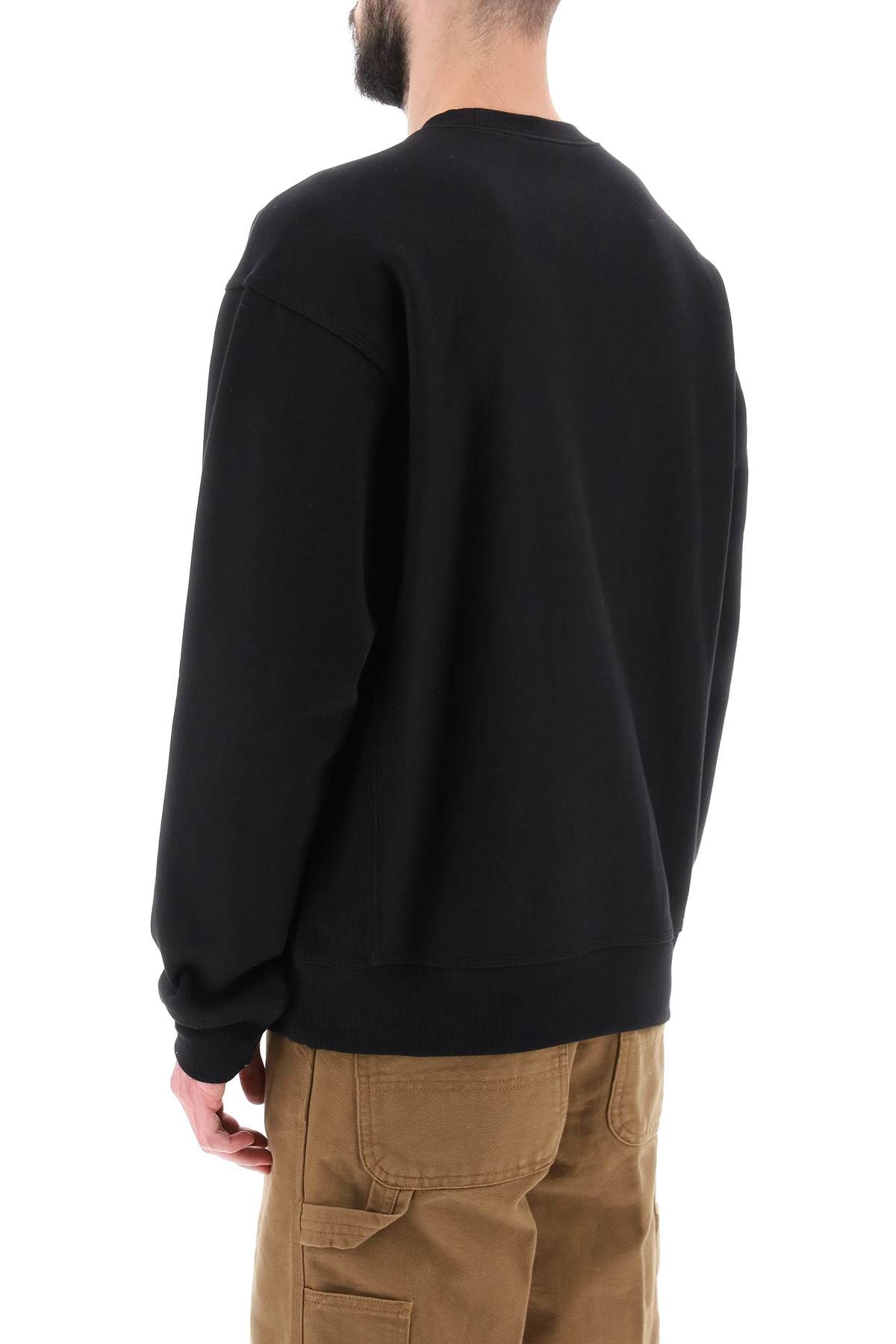 Shop Carhartt American Script Crewneck Sweatshirt In Black