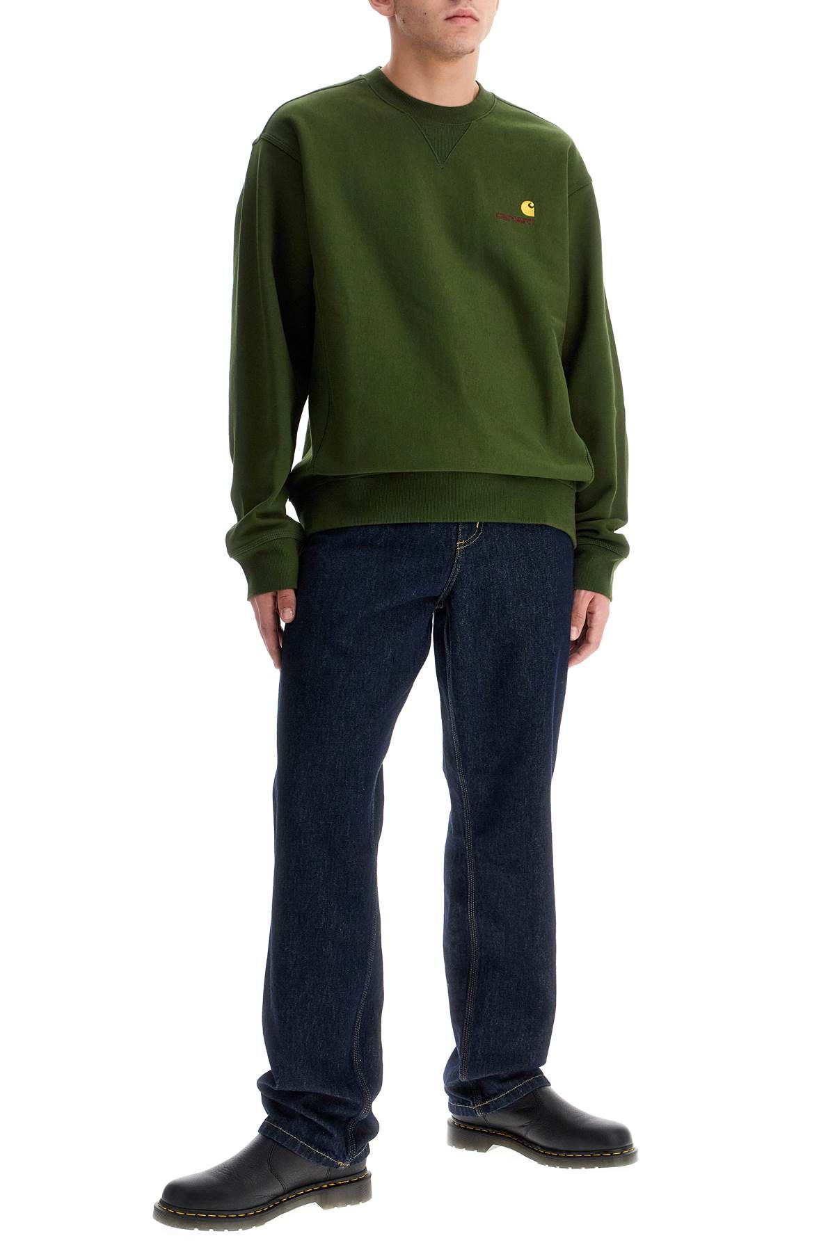 Shop Carhartt American Script Crewneck Sweatshirt In Green