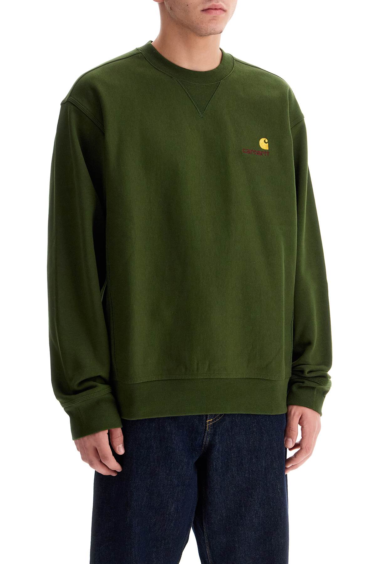 Shop Carhartt American Script Crewneck Sweatshirt In Green