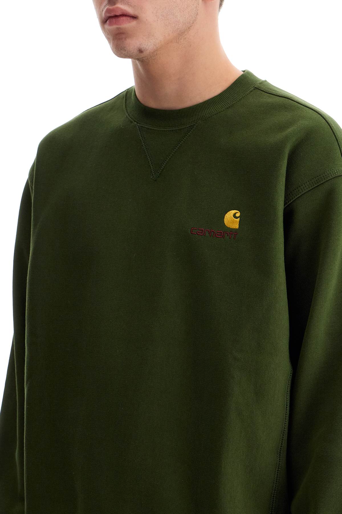 Shop Carhartt American Script Crewneck Sweatshirt In Green