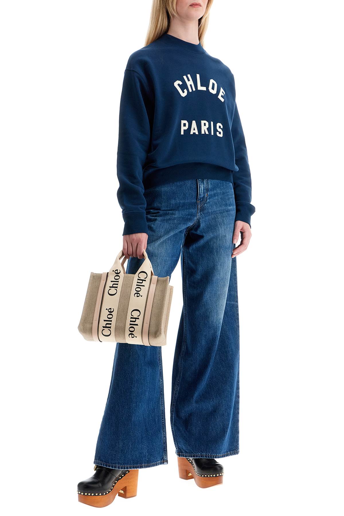 Shop Chloé "embroidered Logo Lettering In Blue