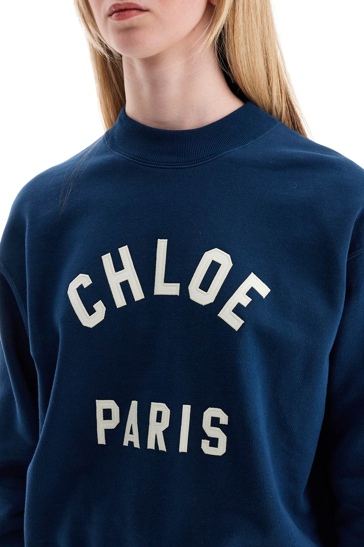 Shop Chloé "embroidered Logo Lettering In Blue