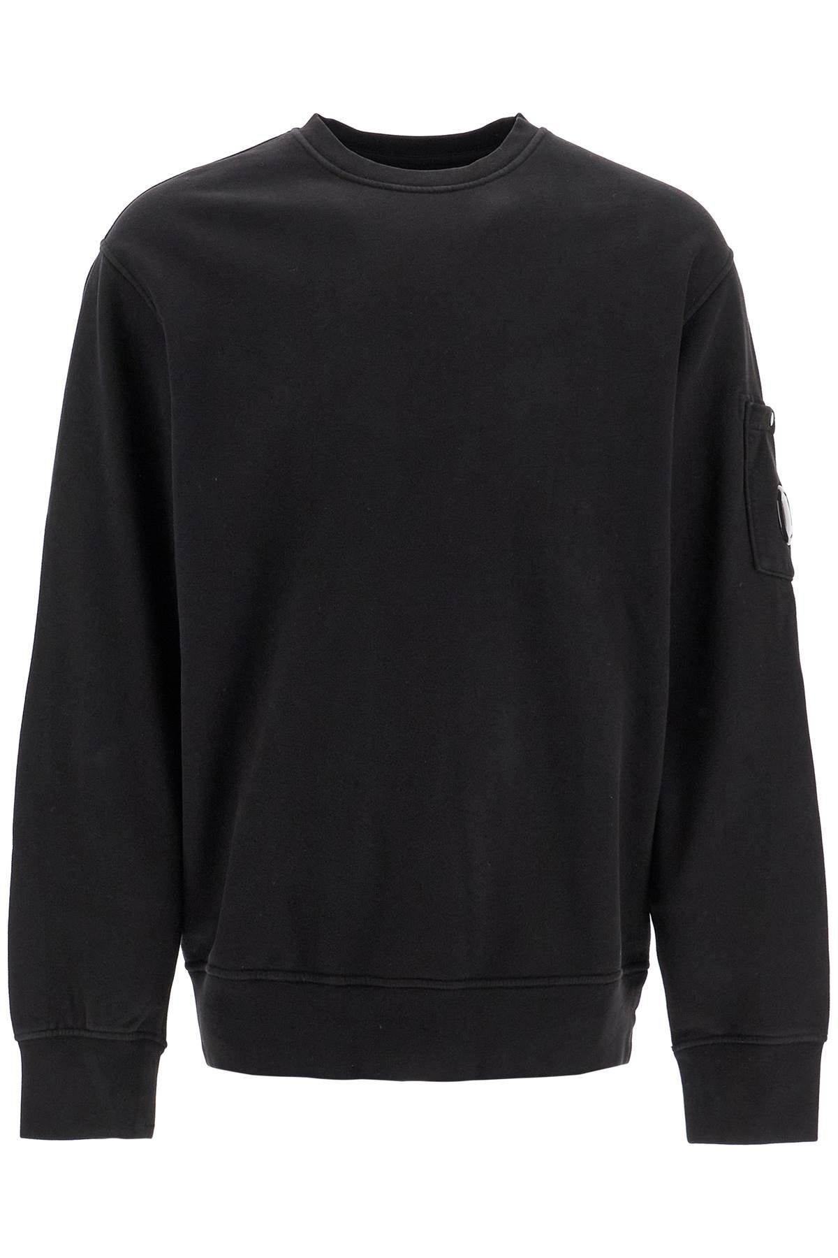 Shop C.p. Company Crewneck Sweatshirt With In Black