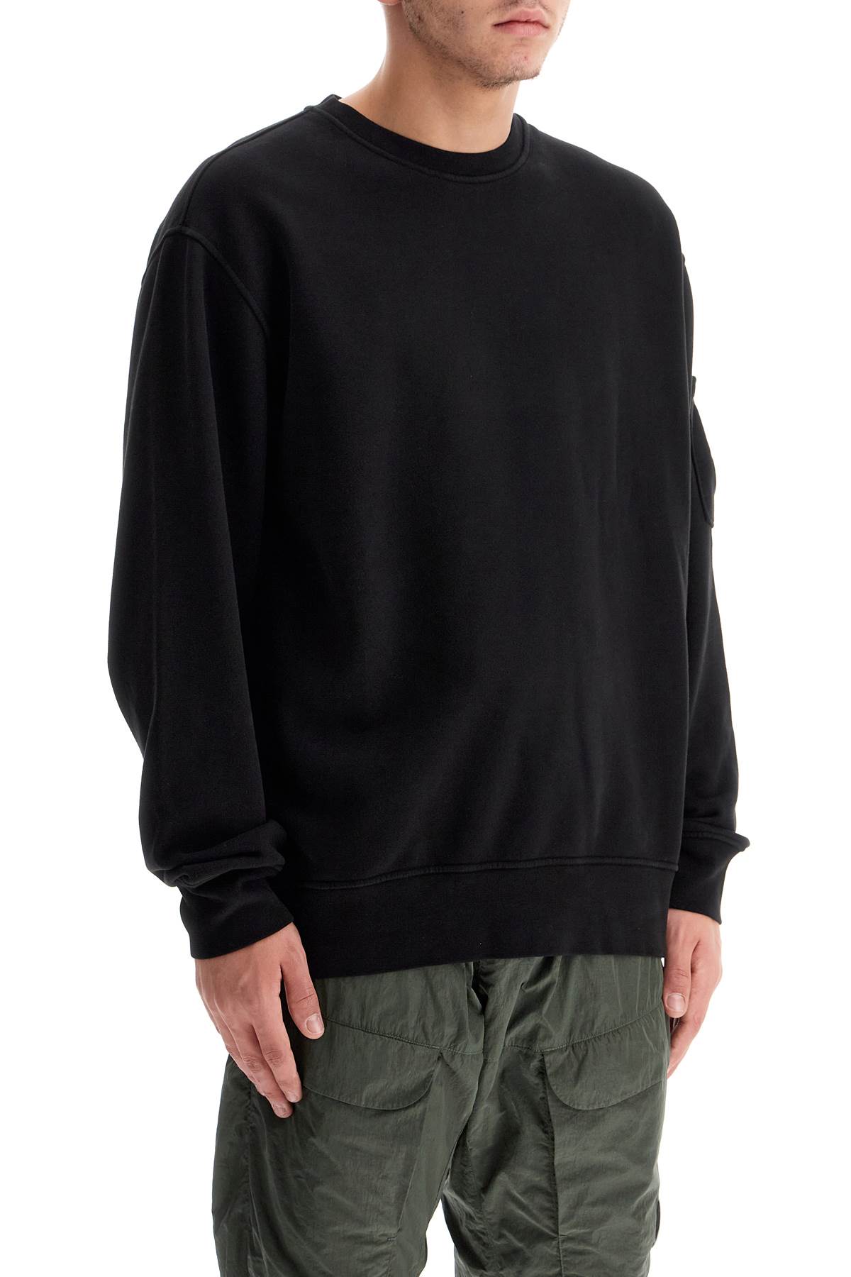 Shop C.p. Company Crewneck Sweatshirt With In Black