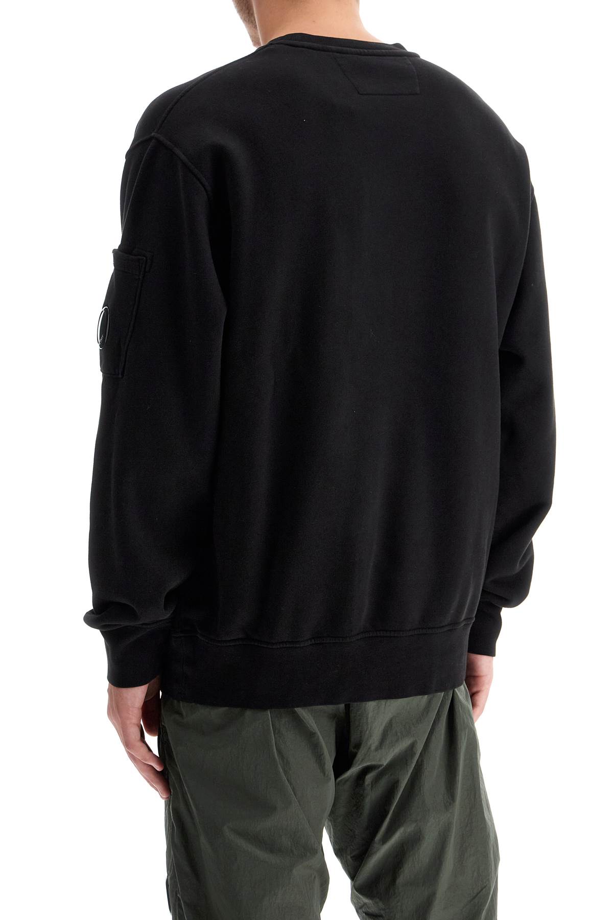 Shop C.p. Company Crewneck Sweatshirt With In Black