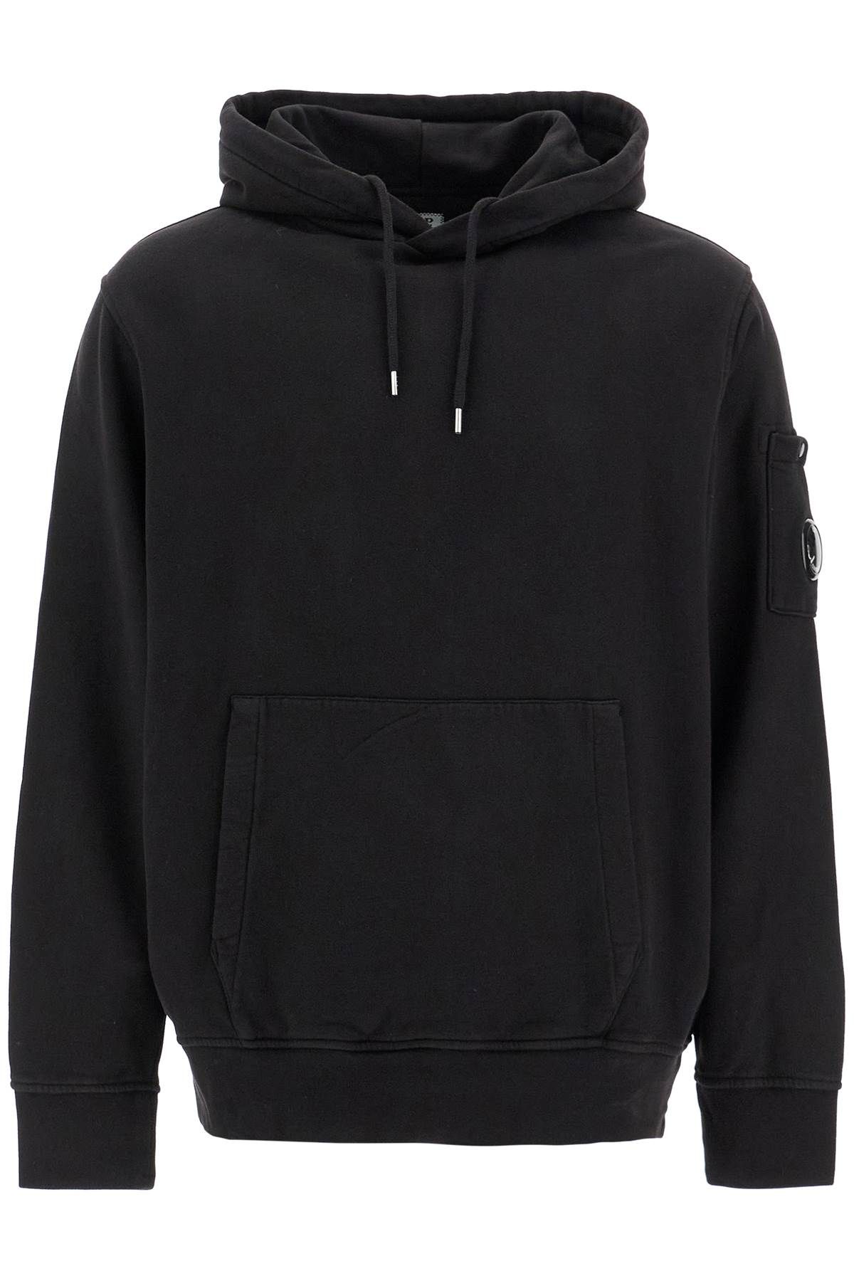 Shop C.p. Company Hooded Sweatshirt With Pocket In Black