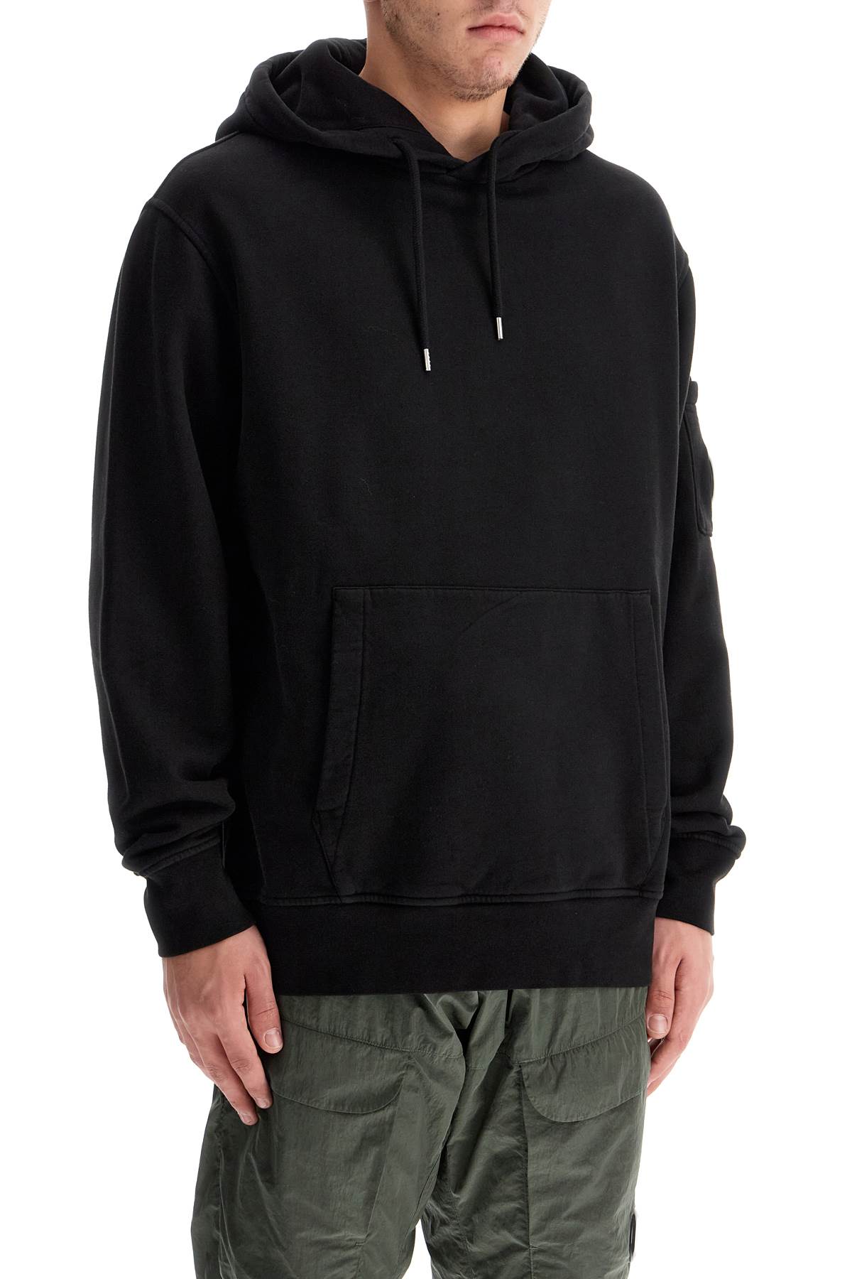 Shop C.p. Company Hooded Sweatshirt With Pocket In Black