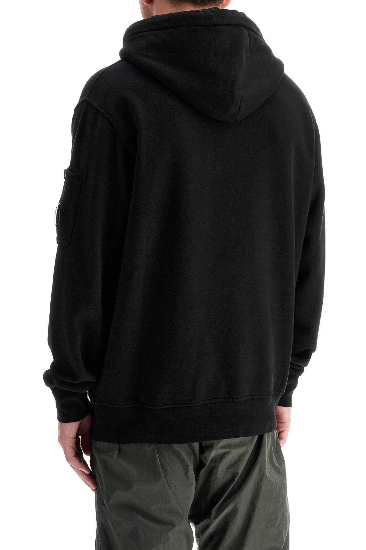 Shop C.p. Company Hooded Sweatshirt With Pocket In Black