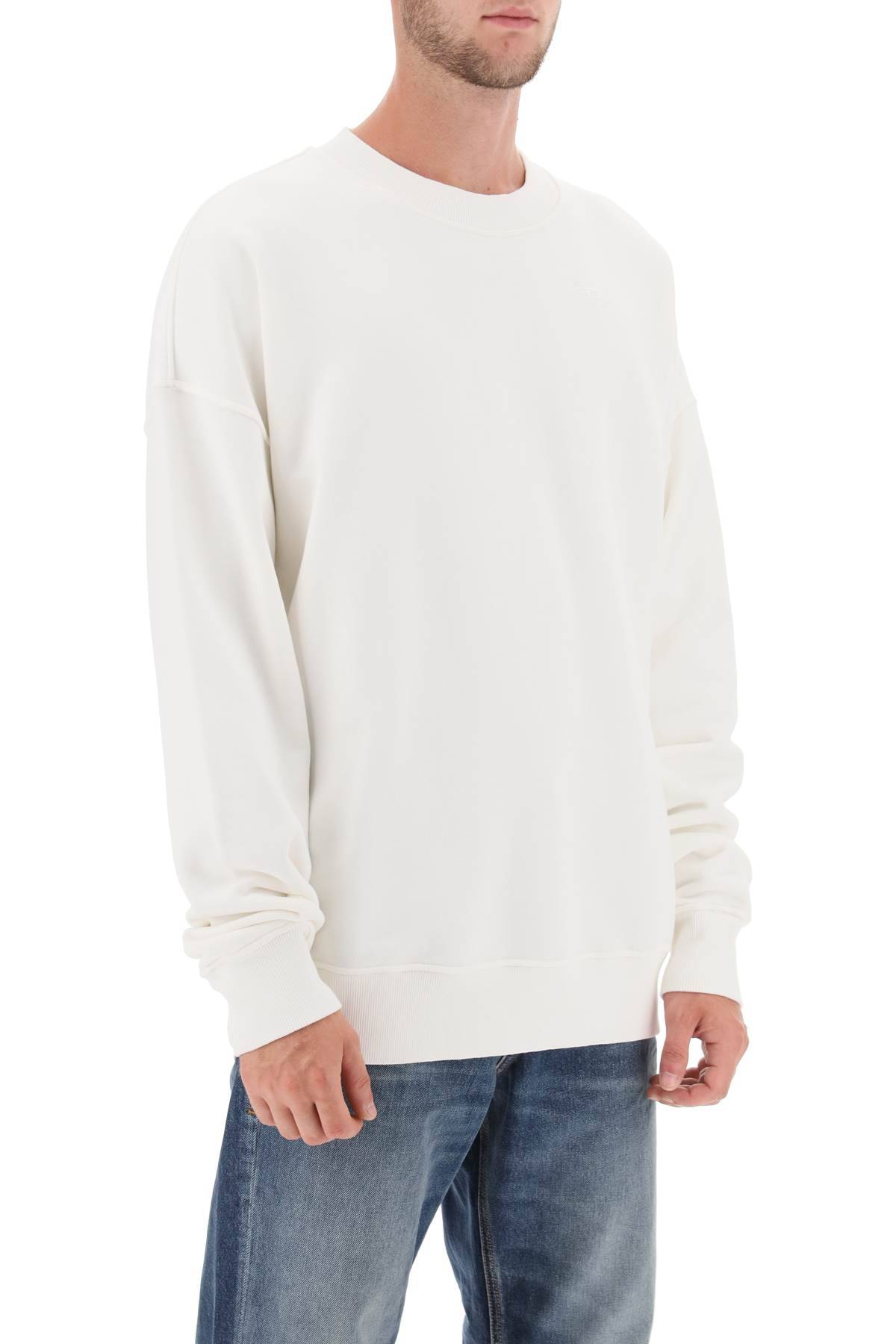 Shop Diesel 's-strapoval' Sweatshirt With Back Destroyed-effect Logo In White