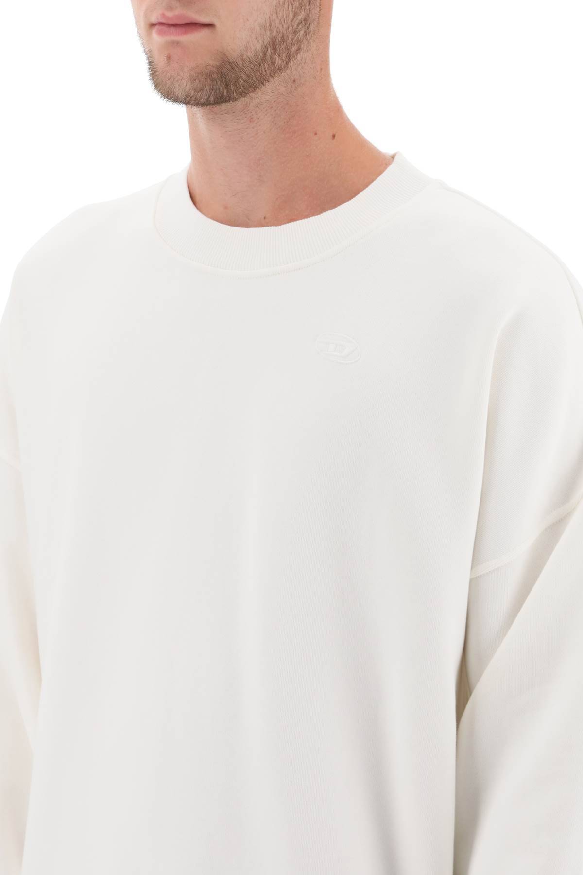 Shop Diesel 's-strapoval' Sweatshirt With Back Destroyed-effect Logo In White