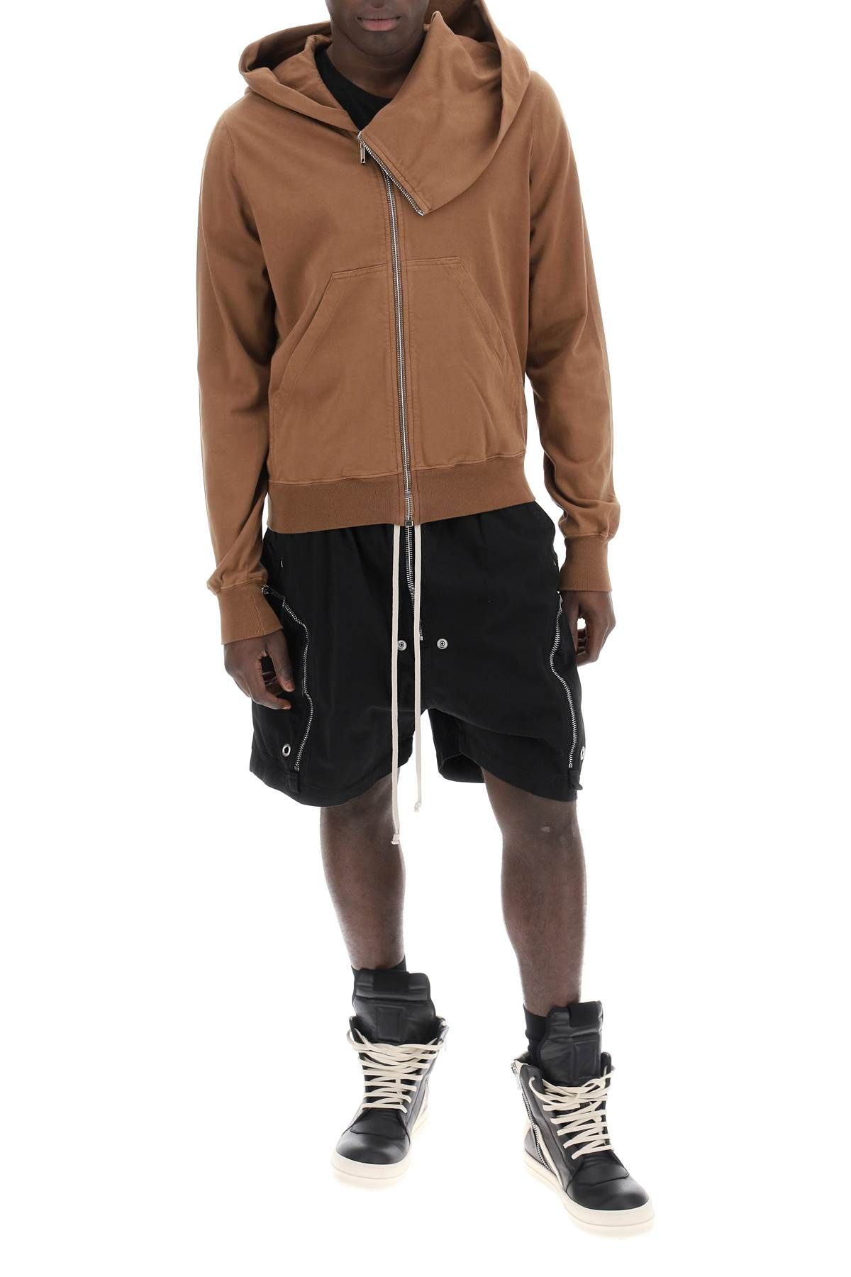 Shop Drkshdw Asymmetric Hooded Sweatshirt In Brown