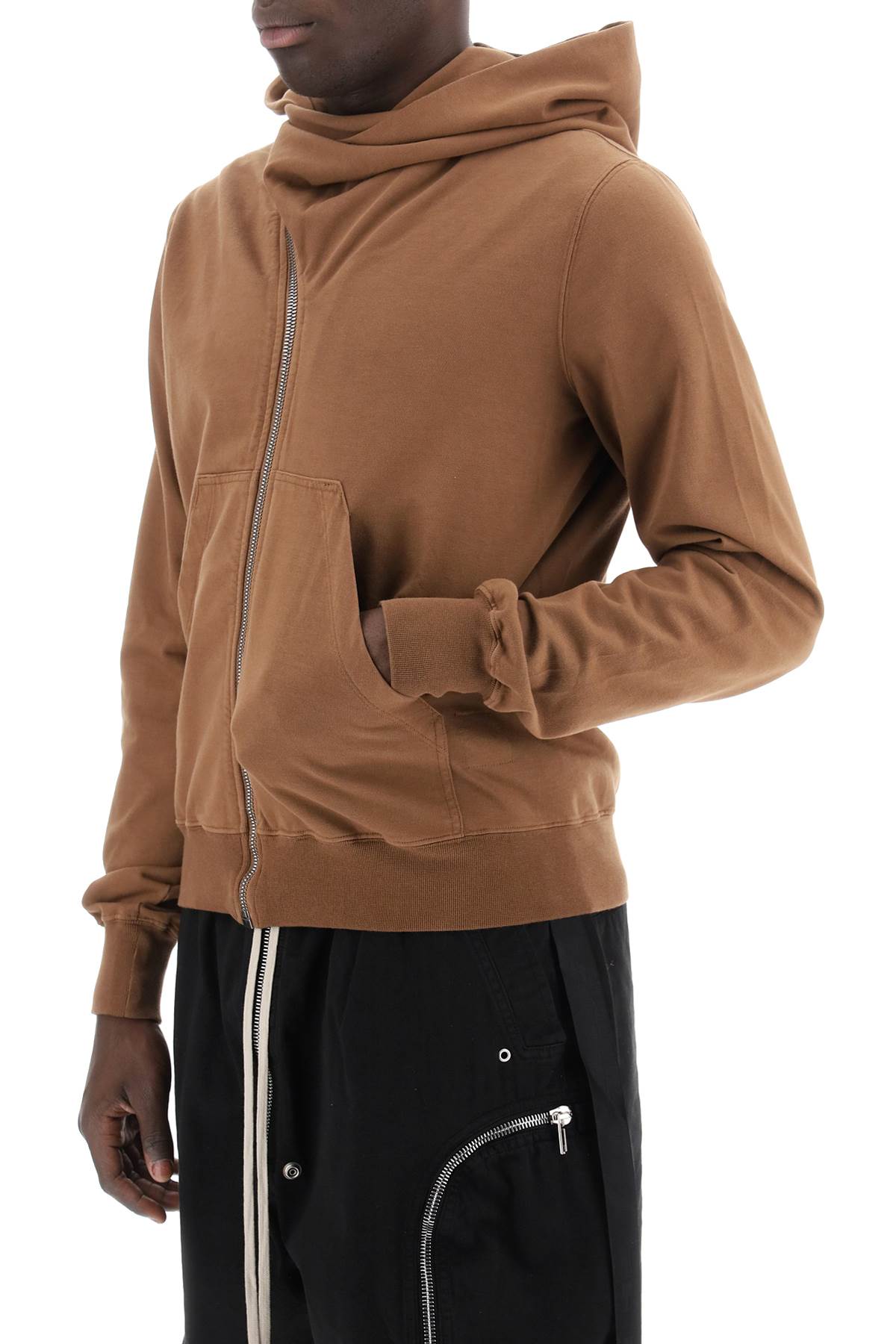 Shop Drkshdw Asymmetric Hooded Sweatshirt In Brown