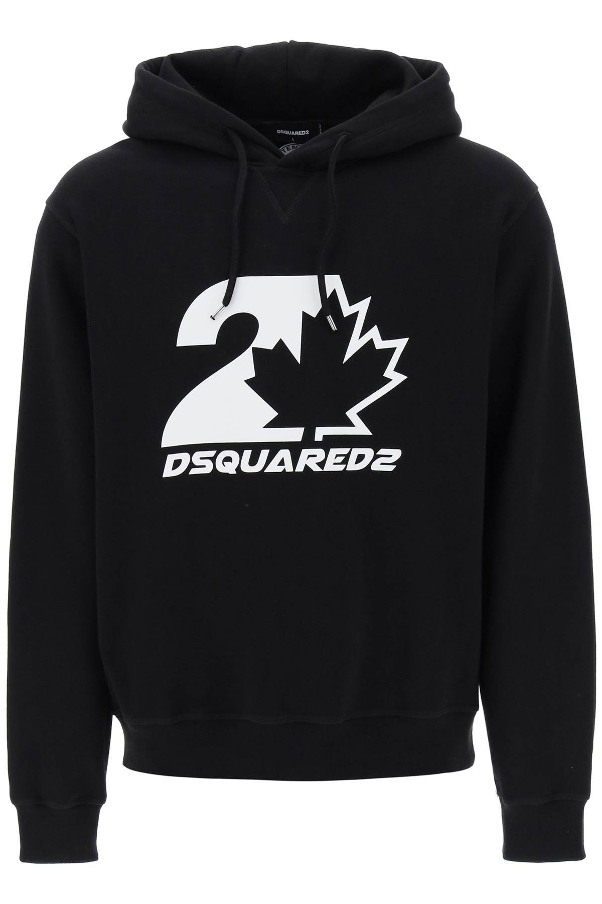 Shop Dsquared2 Printed Hoodie In Black