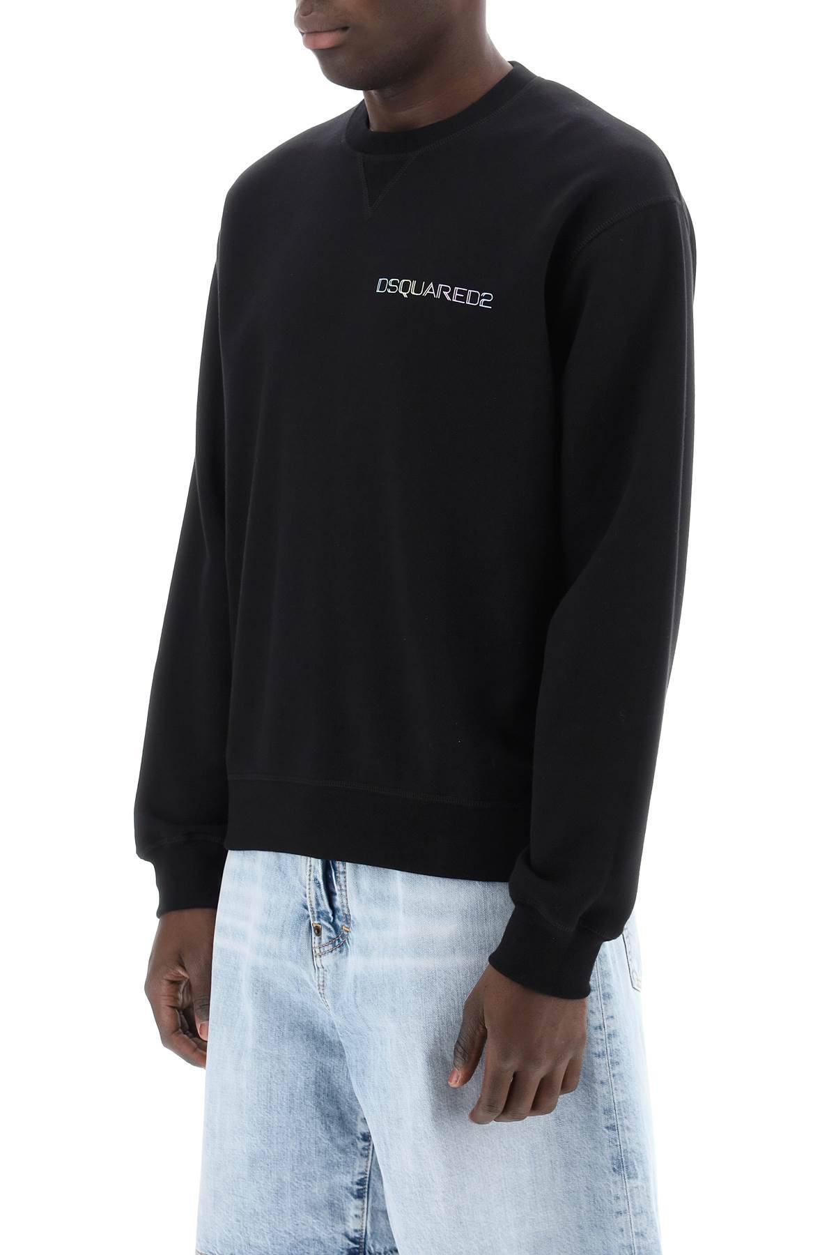 Shop Dsquared2 Cool Fit Printed Sweatshirt In Black