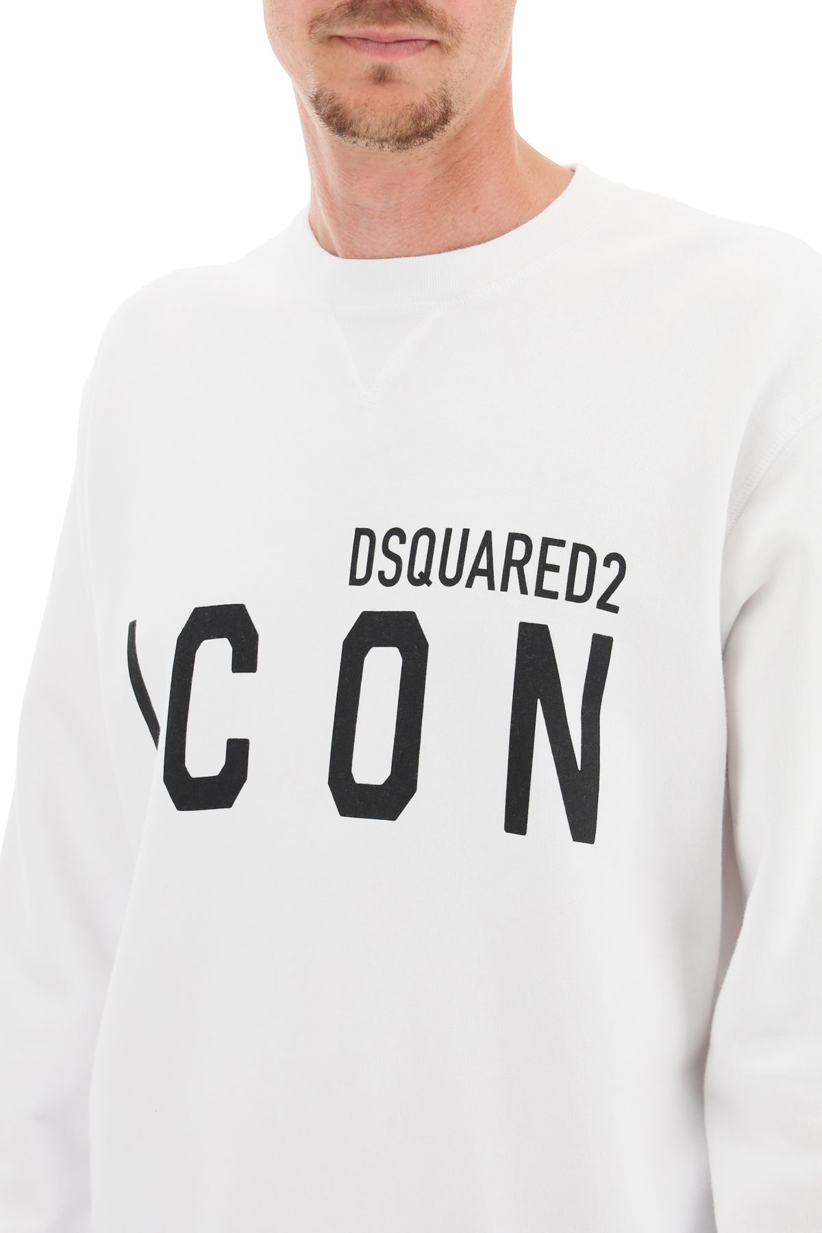 Shop Dsquared2 Icon Logo Sweatshirt In White,black