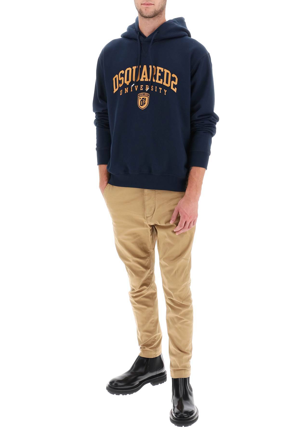 Shop Dsquared2 'university' Cool Fit Hoodie In Blue