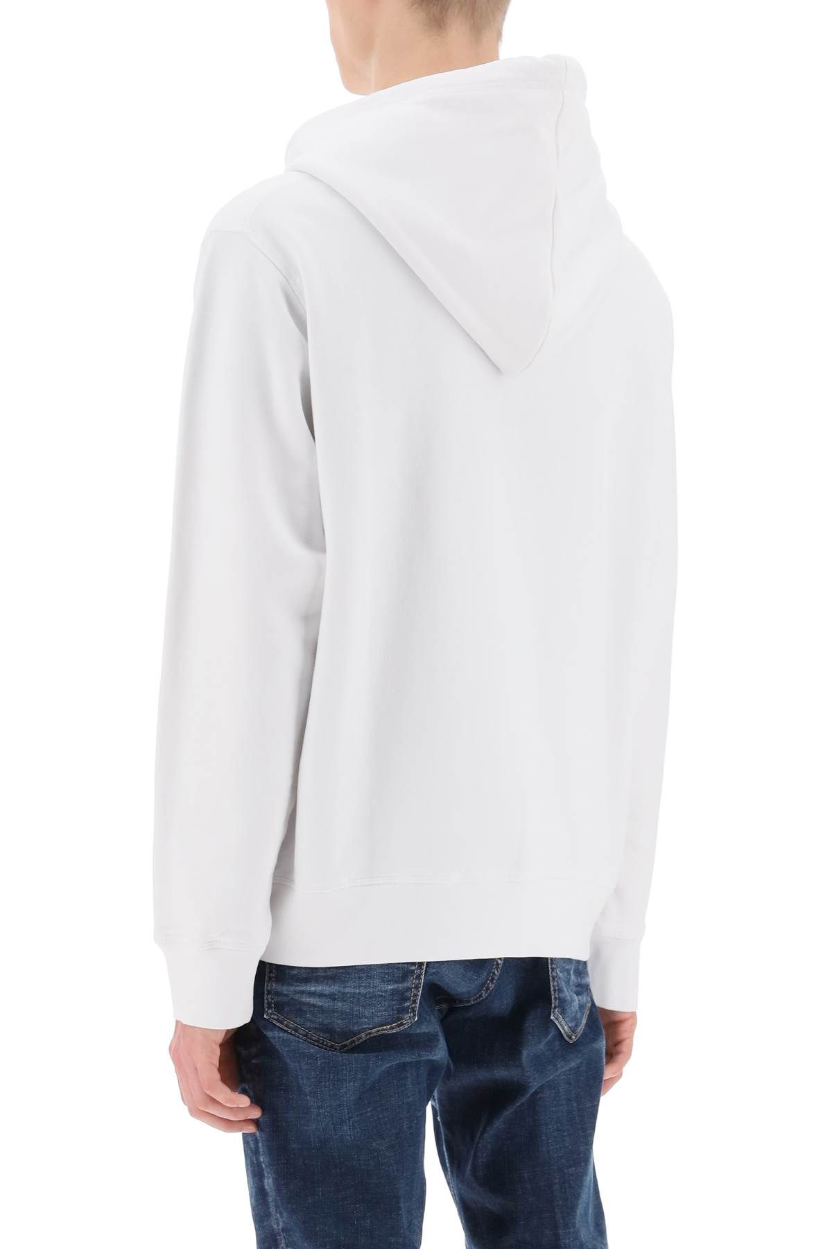 Shop Dsquared2 Cool Fit Printed Hoodie In White