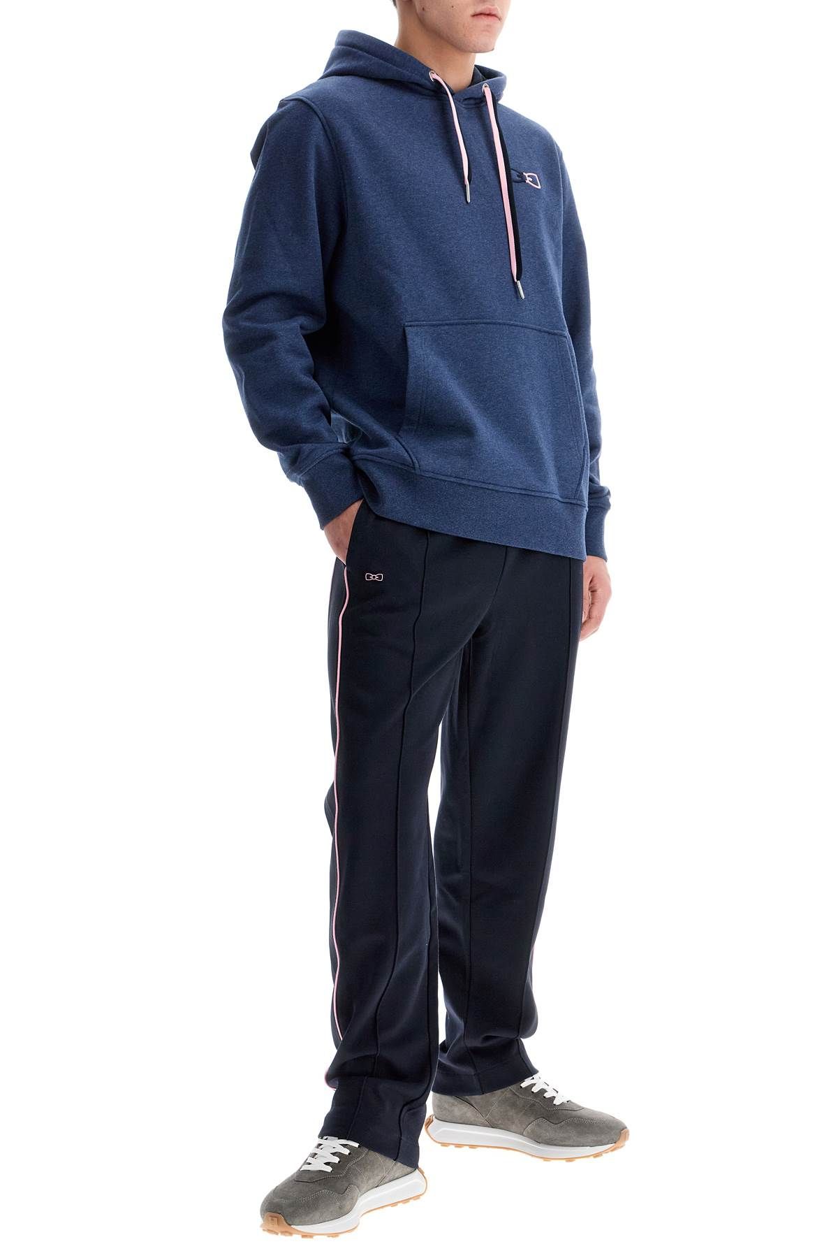 Shop Eden Park Hooded Sweatshirt With Embroidered Logo In Blue