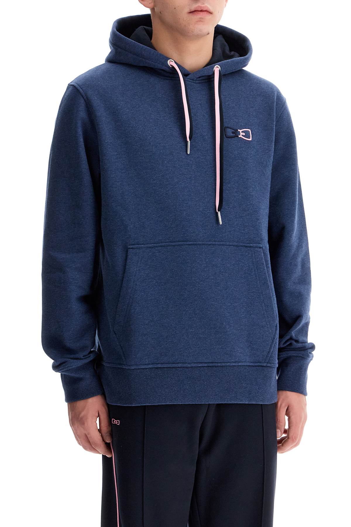 Shop Eden Park Hooded Sweatshirt With Embroidered Logo In Blue