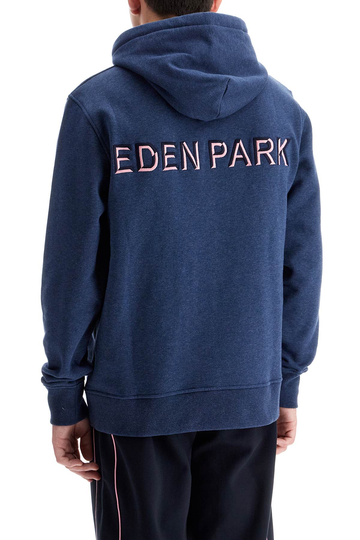 Shop Eden Park Hooded Sweatshirt With Embroidered Logo In Blue