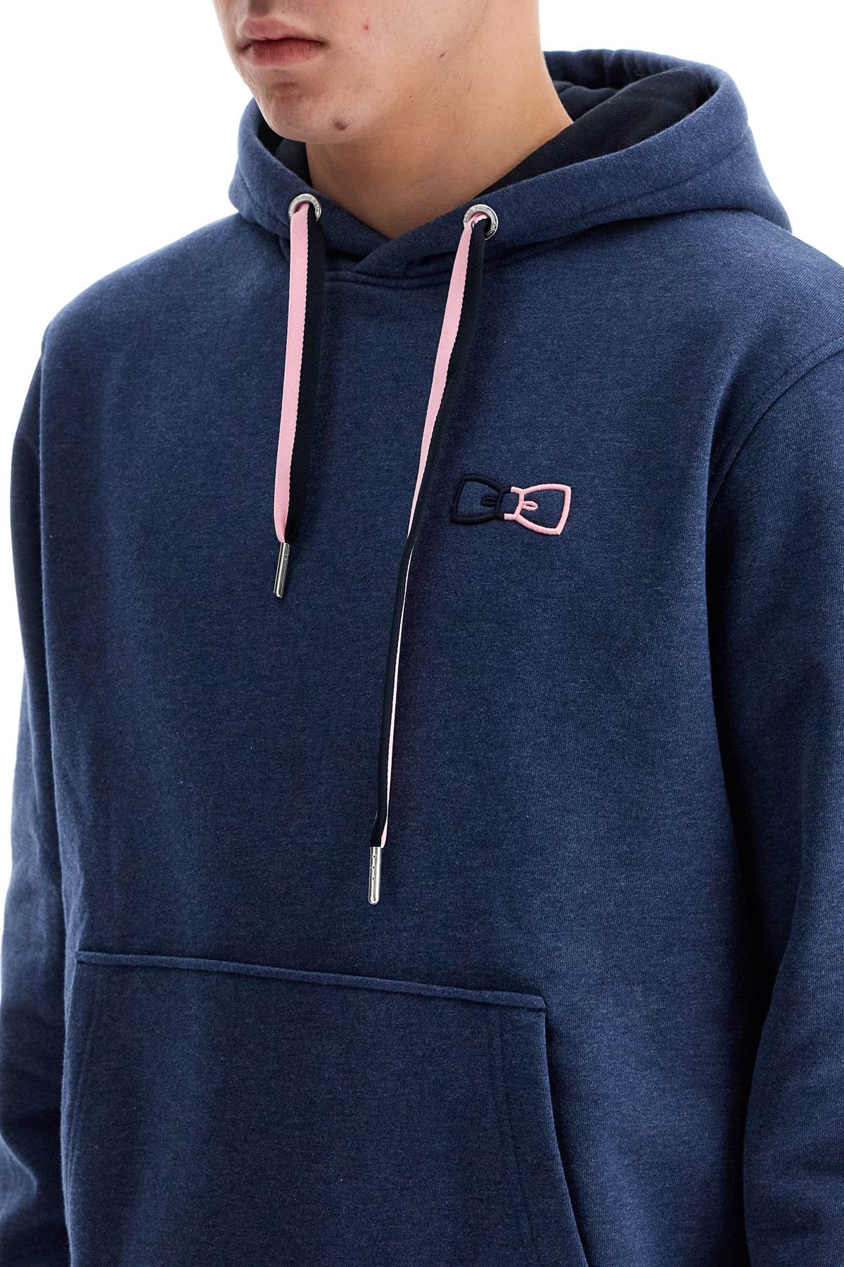 Shop Eden Park Hooded Sweatshirt With Embroidered Logo In Blue