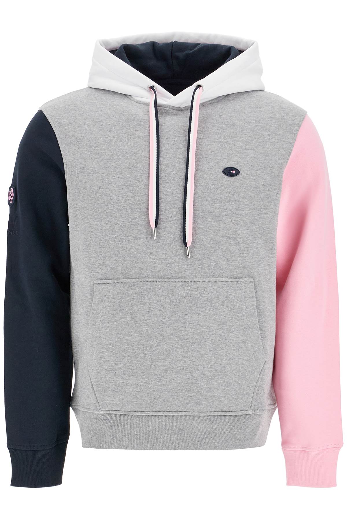 Shop Eden Park Hooded Color Block Sweatshirt In Grey