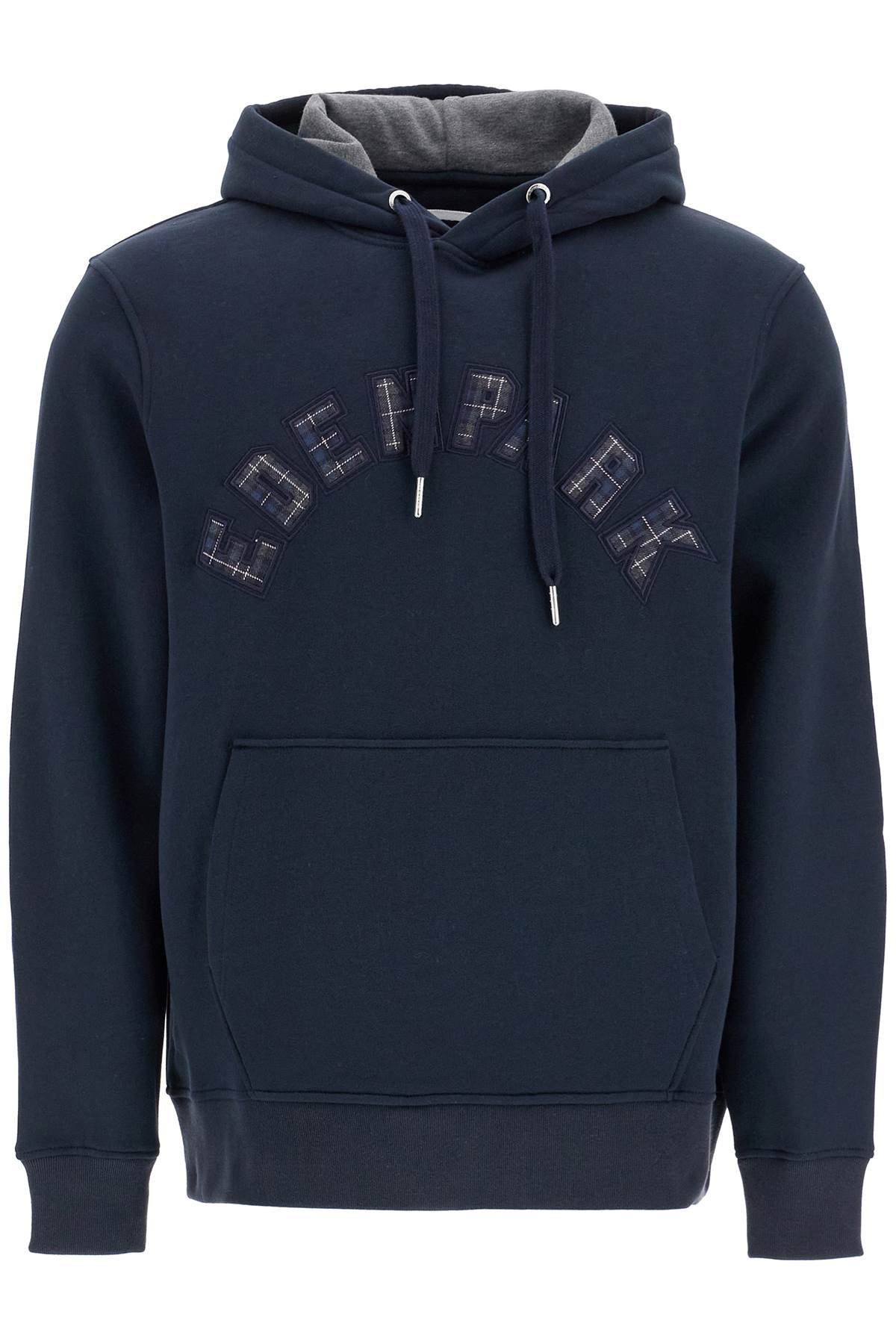 Shop Eden Park Hooded Sweatshirt With Logo Patch In Blue