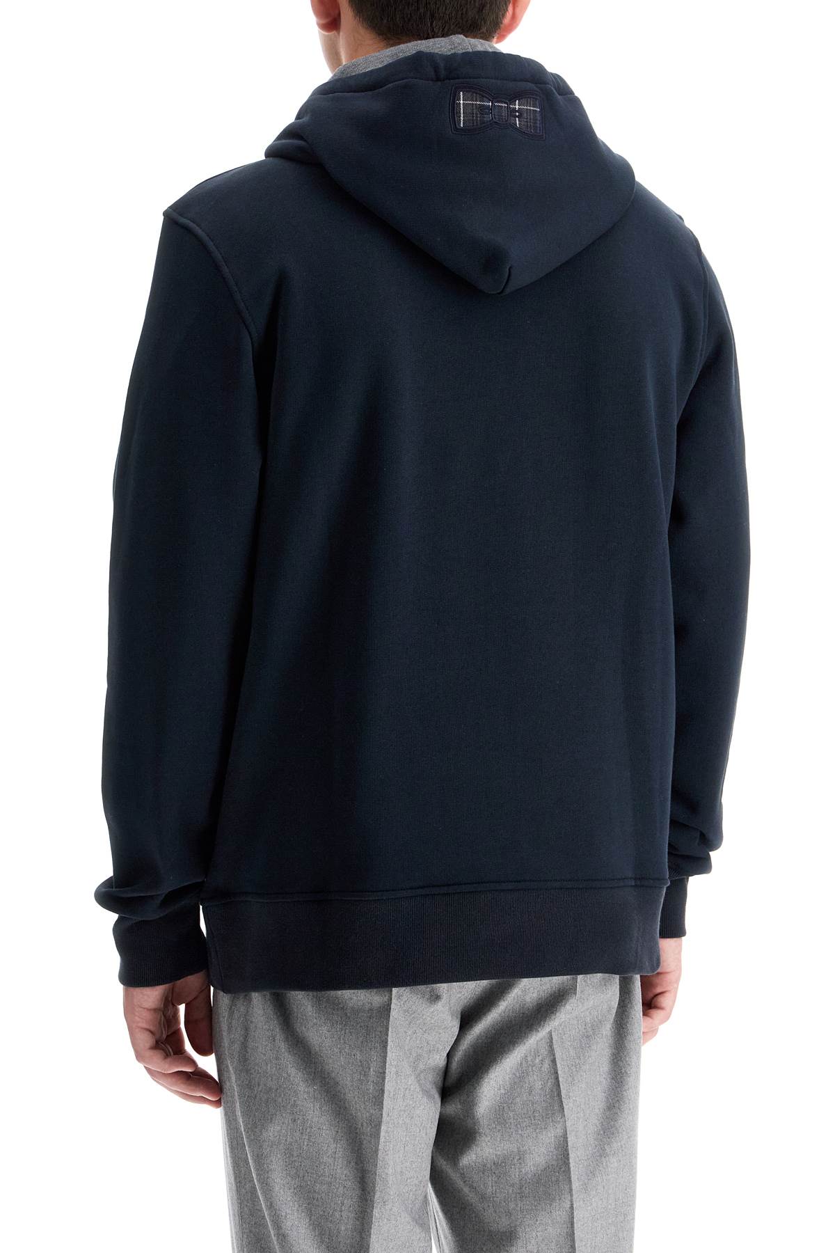 Shop Eden Park Hooded Sweatshirt With Logo Patch In Blue