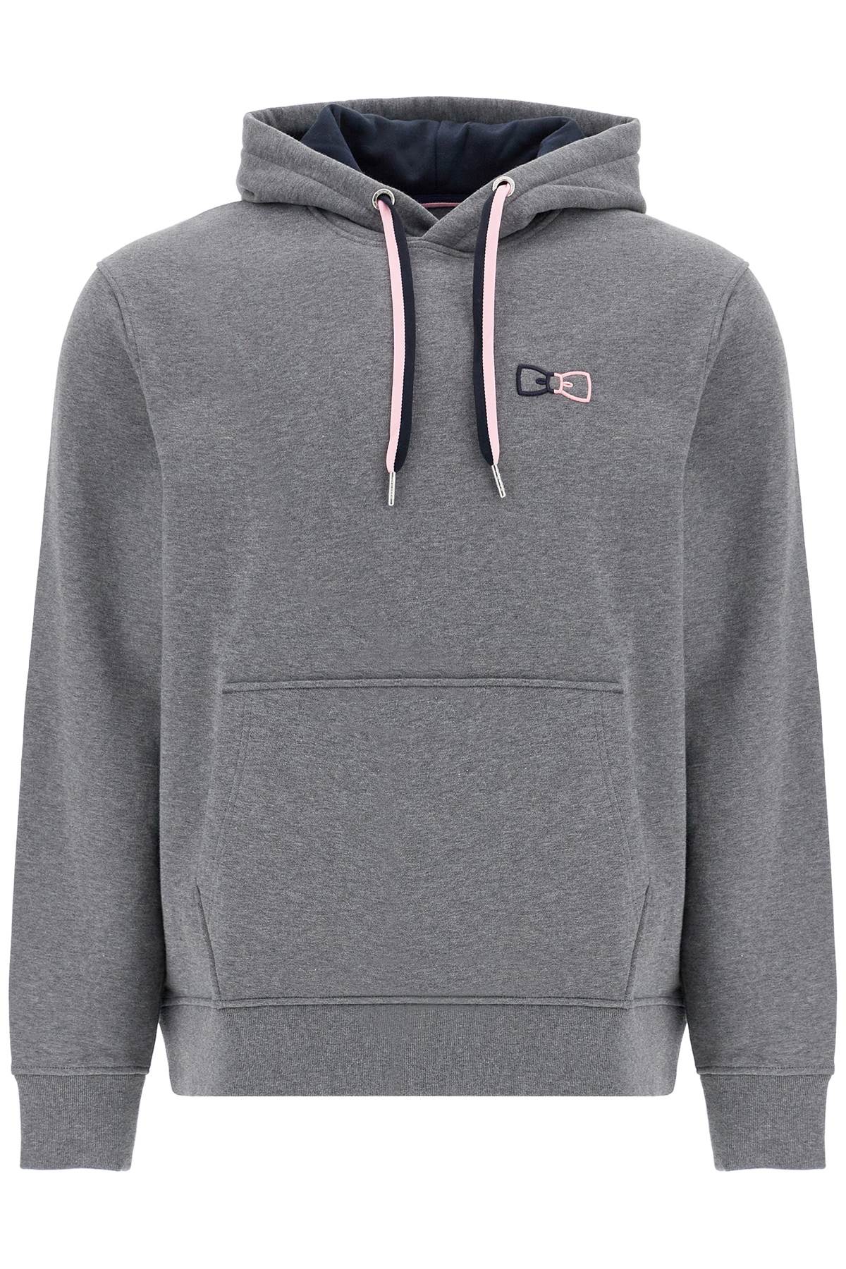 Shop Eden Park Hooded Sweatshirt With Embroidered Logo In Grey