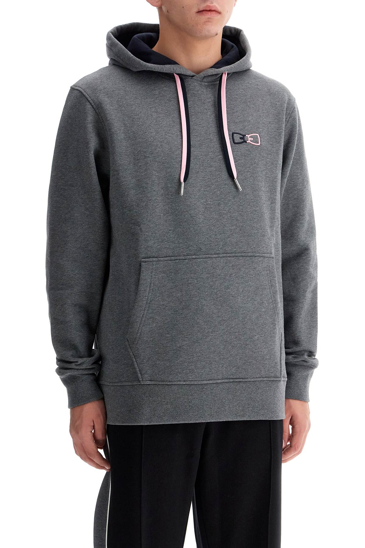 Shop Eden Park Hooded Sweatshirt With Embroidered Logo In Grey