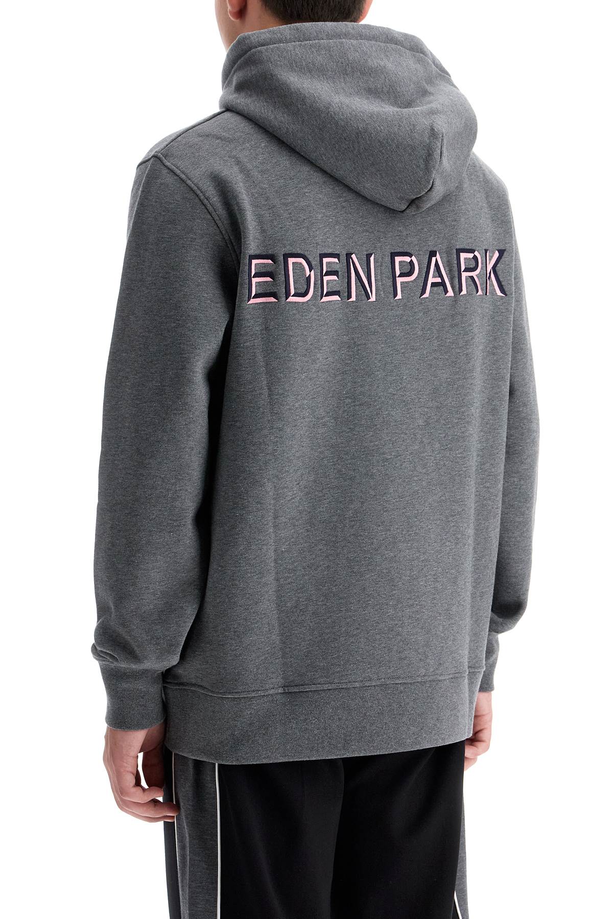 Shop Eden Park Hooded Sweatshirt With Embroidered Logo In Grey