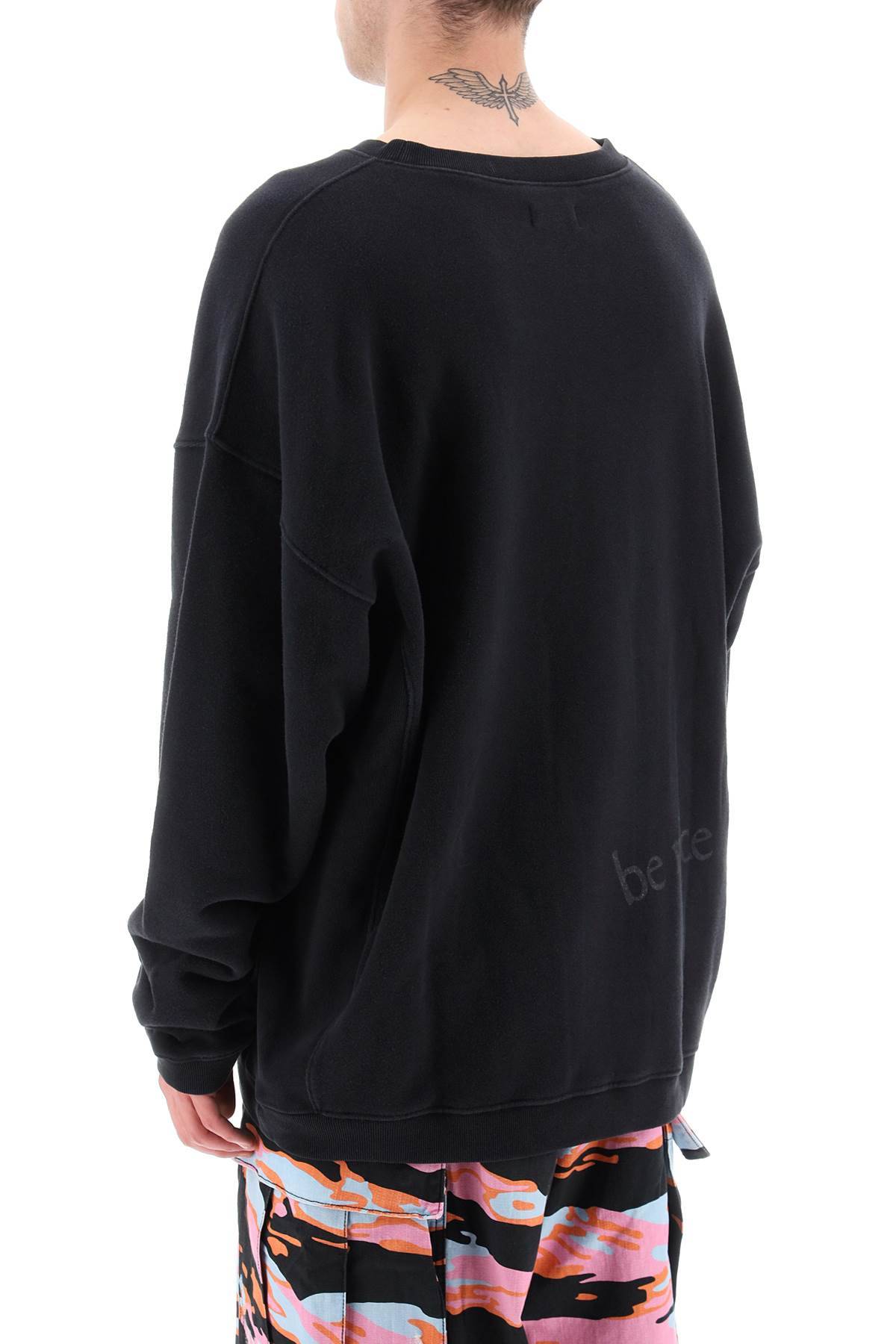 Shop Erl Venice Print Maxi Sweatshirt In Black