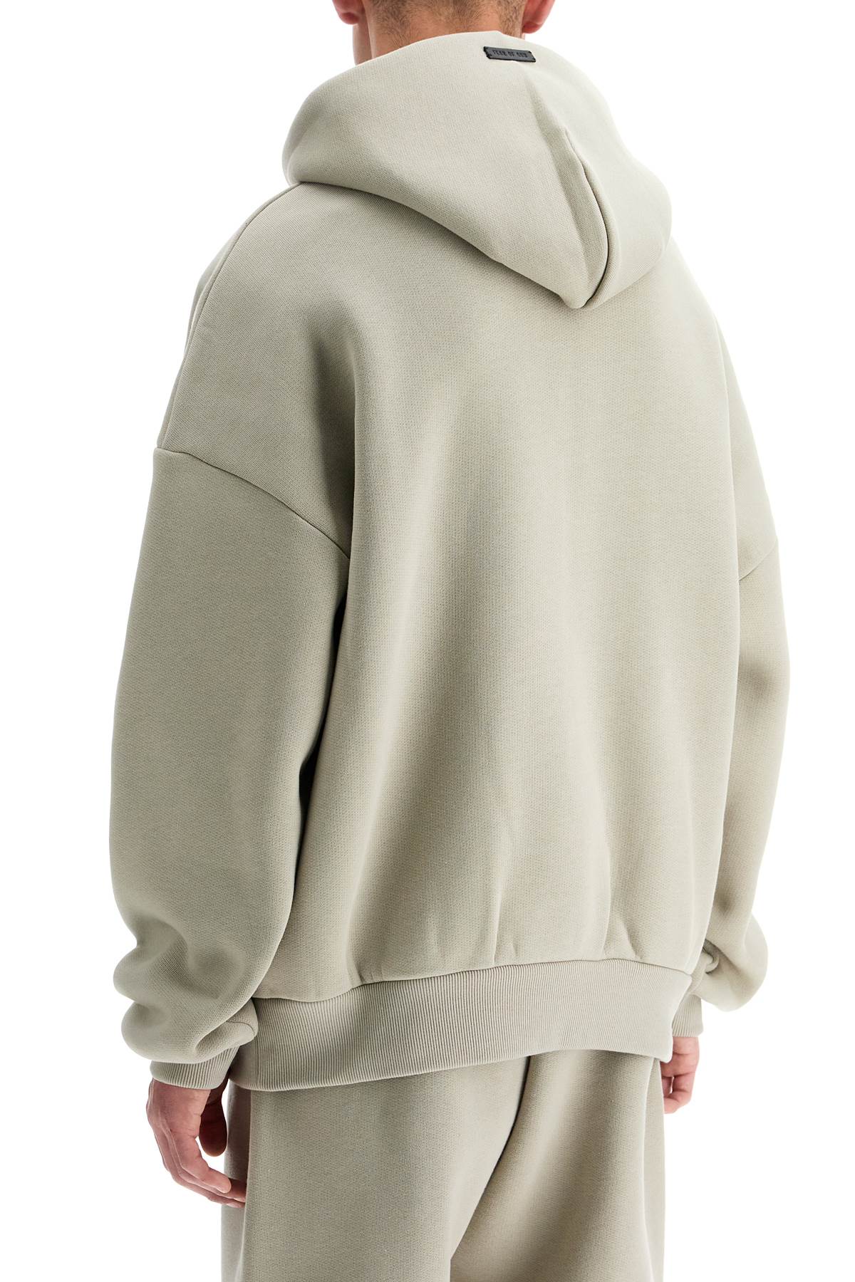 Shop Fear Of God Hooded Sweatshirt With Half Zip In Grey