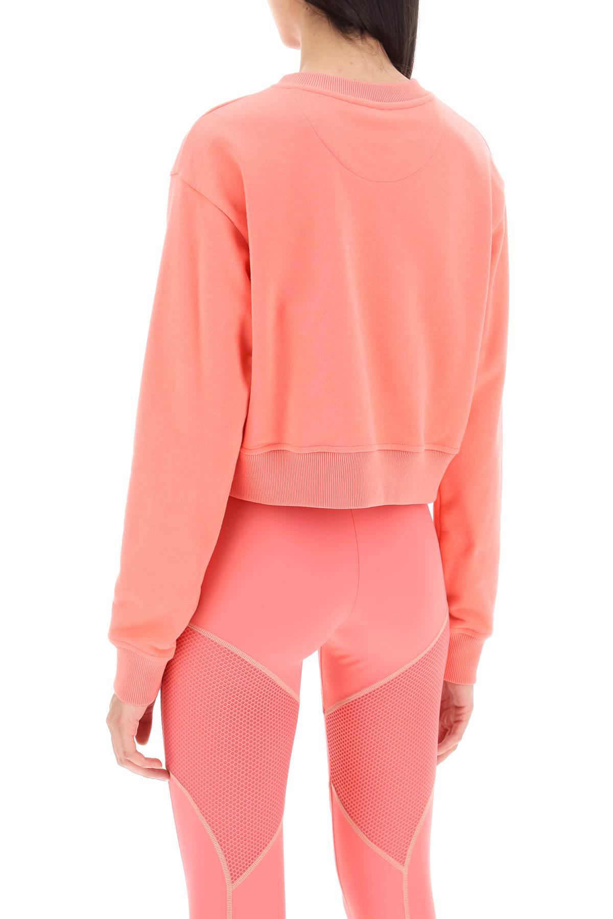 Shop Fendi Crew-neck Cropped Sweatshirt In Pink
