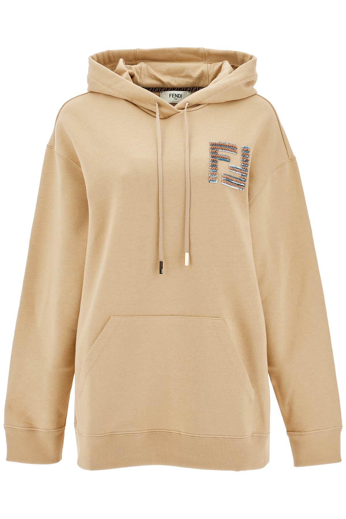 Fendi Oversized Sweatshirt In Beige