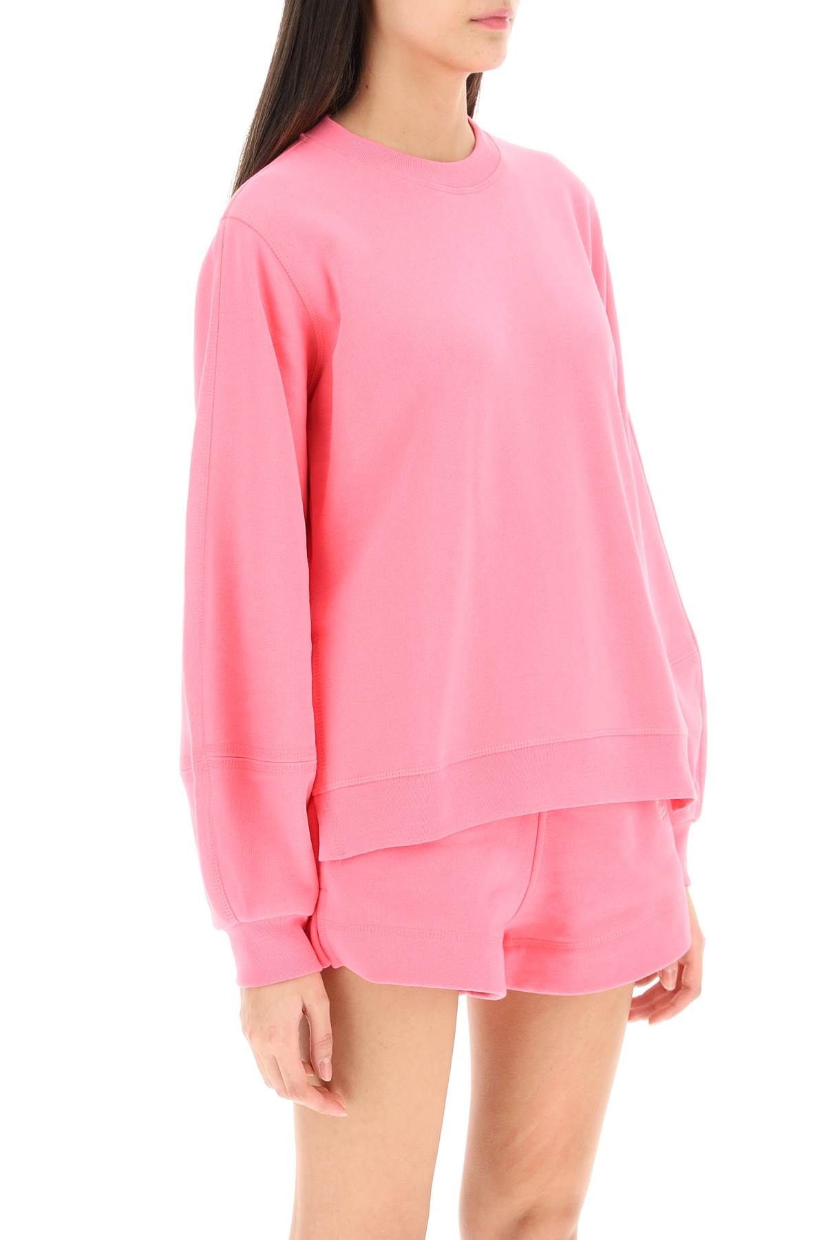 Shop Ganni 'software Isoli' Puff Sleeves Sweatshirt In Pink