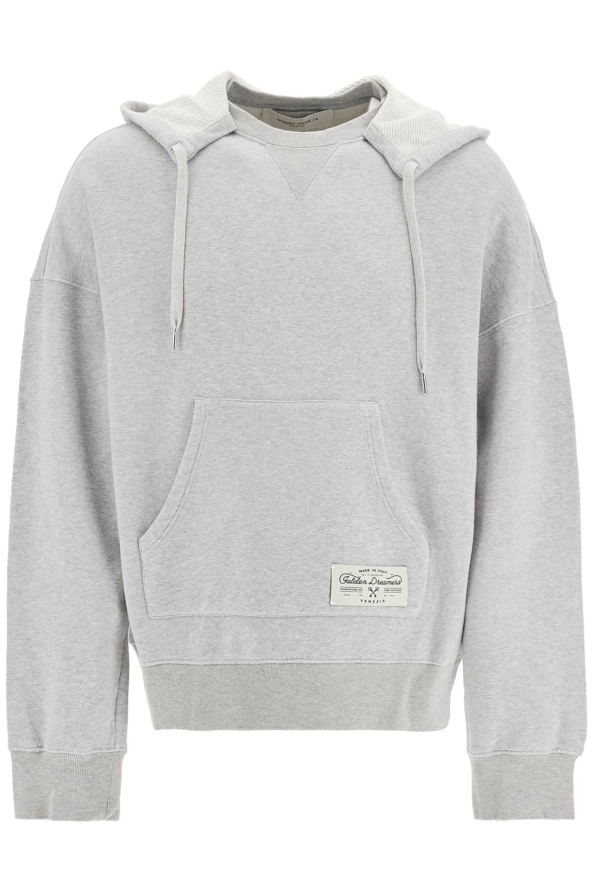 Shop Golden Goose Printed Hoodie With Hood In Grey