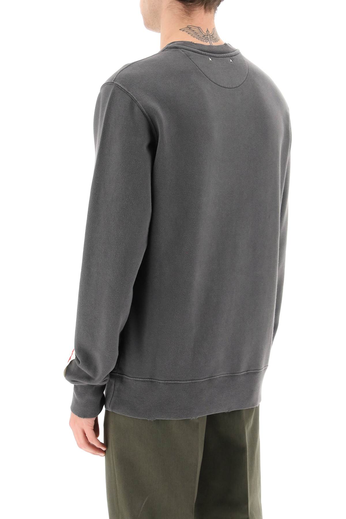 Shop Golden Goose Reverse Logo Sweatshirt With In Grey