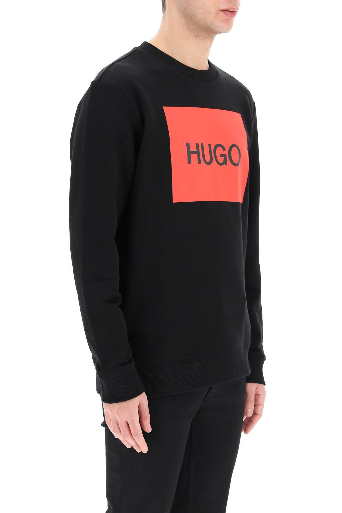 Shop Hugo Duragol Logo Box Sweatshirt In Black