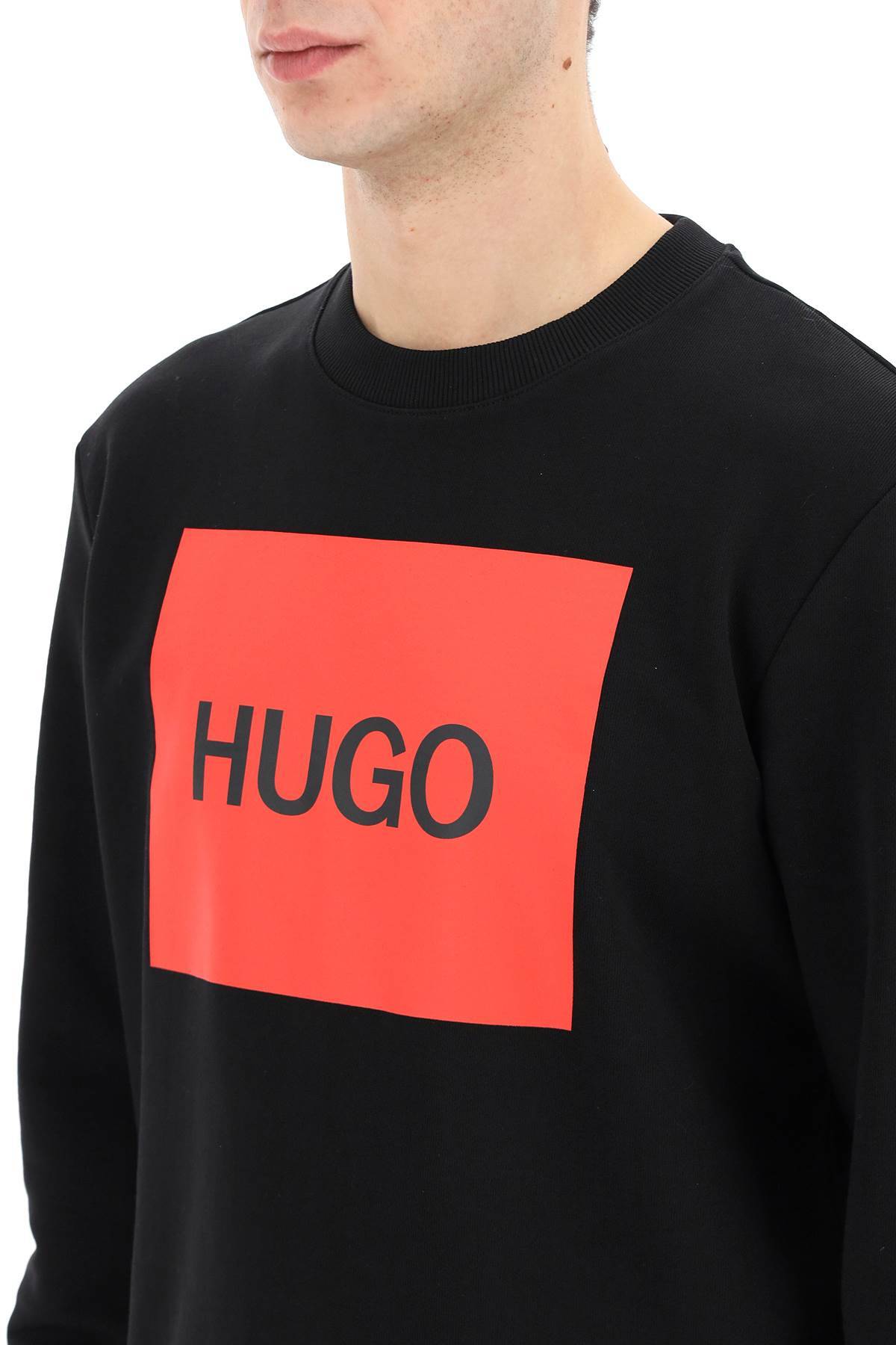 Shop Hugo Duragol Logo Box Sweatshirt In Black