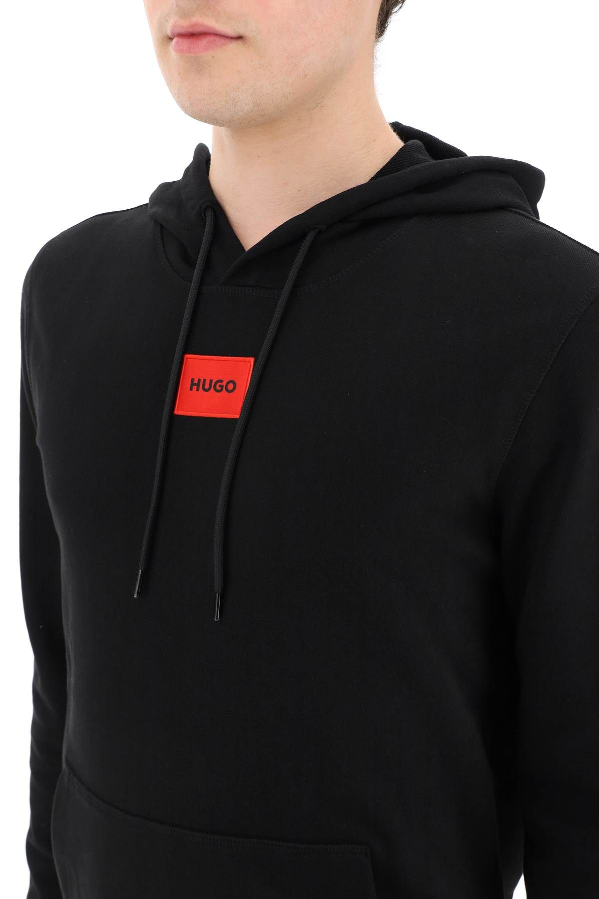 Shop Hugo Daratschi Logo Patch Hoodie In Black
