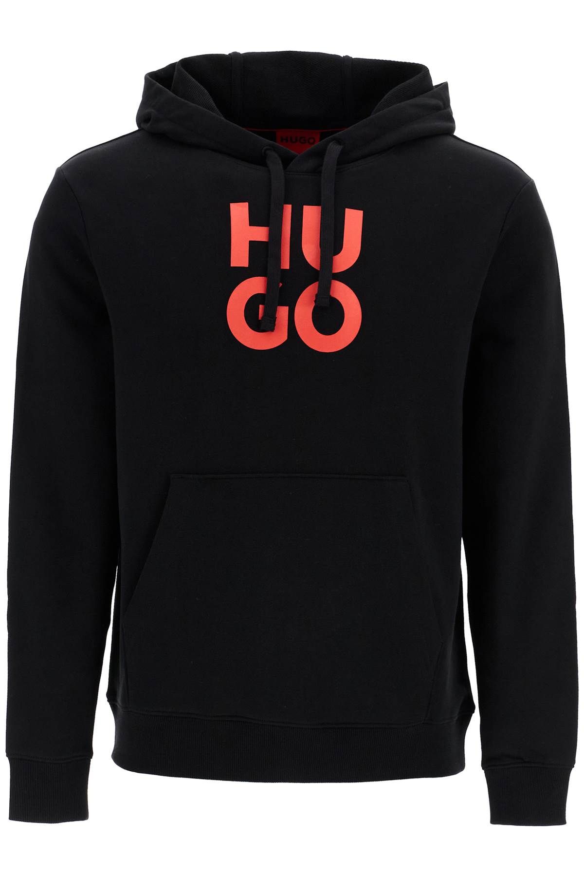 Shop Hugo Hooded Sweatshirt With In Black