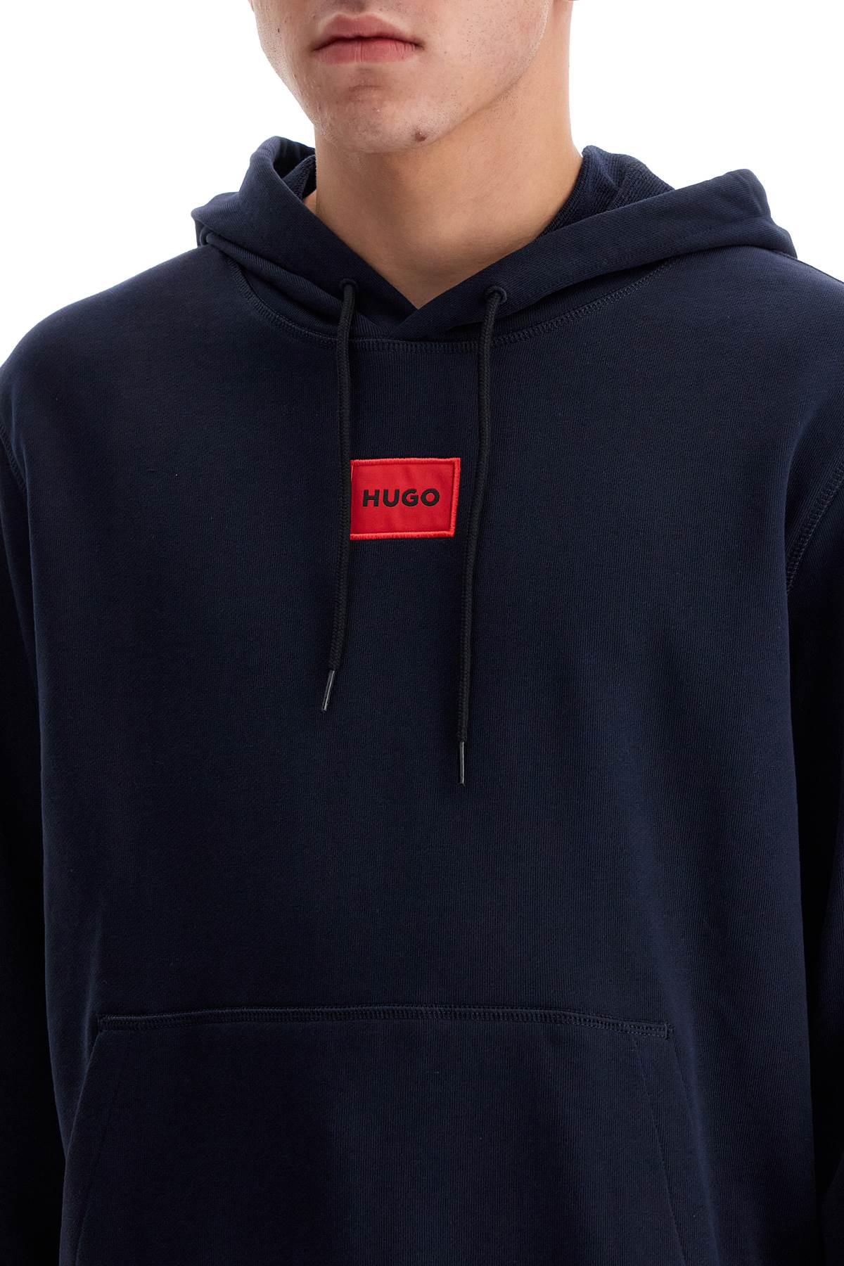 Shop Hugo Logo Patch Hoodie In Blue