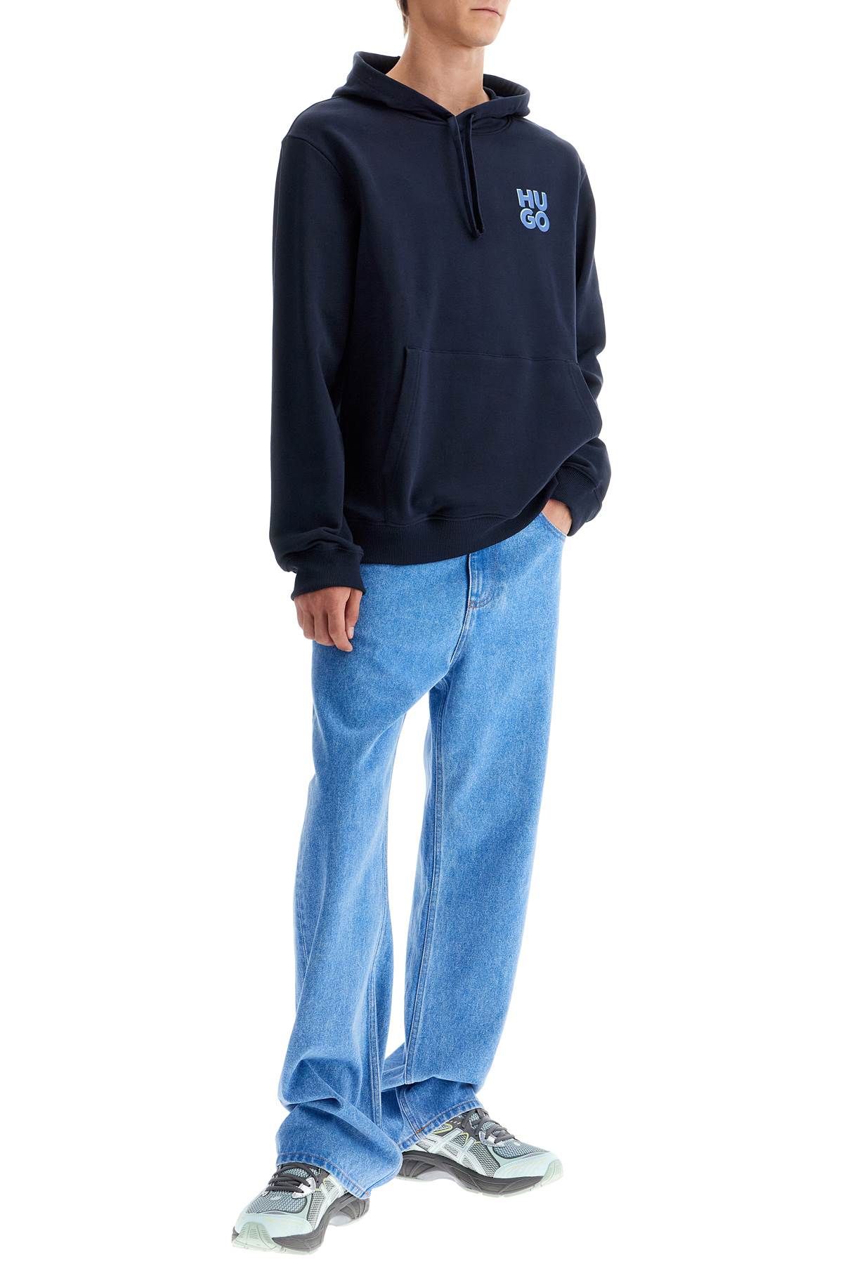 Shop Hugo Sweatshirt With Hood In Blue