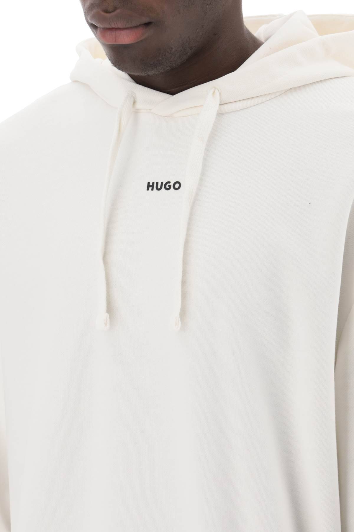 Shop Hugo Dapo Hoodie In White,neutro