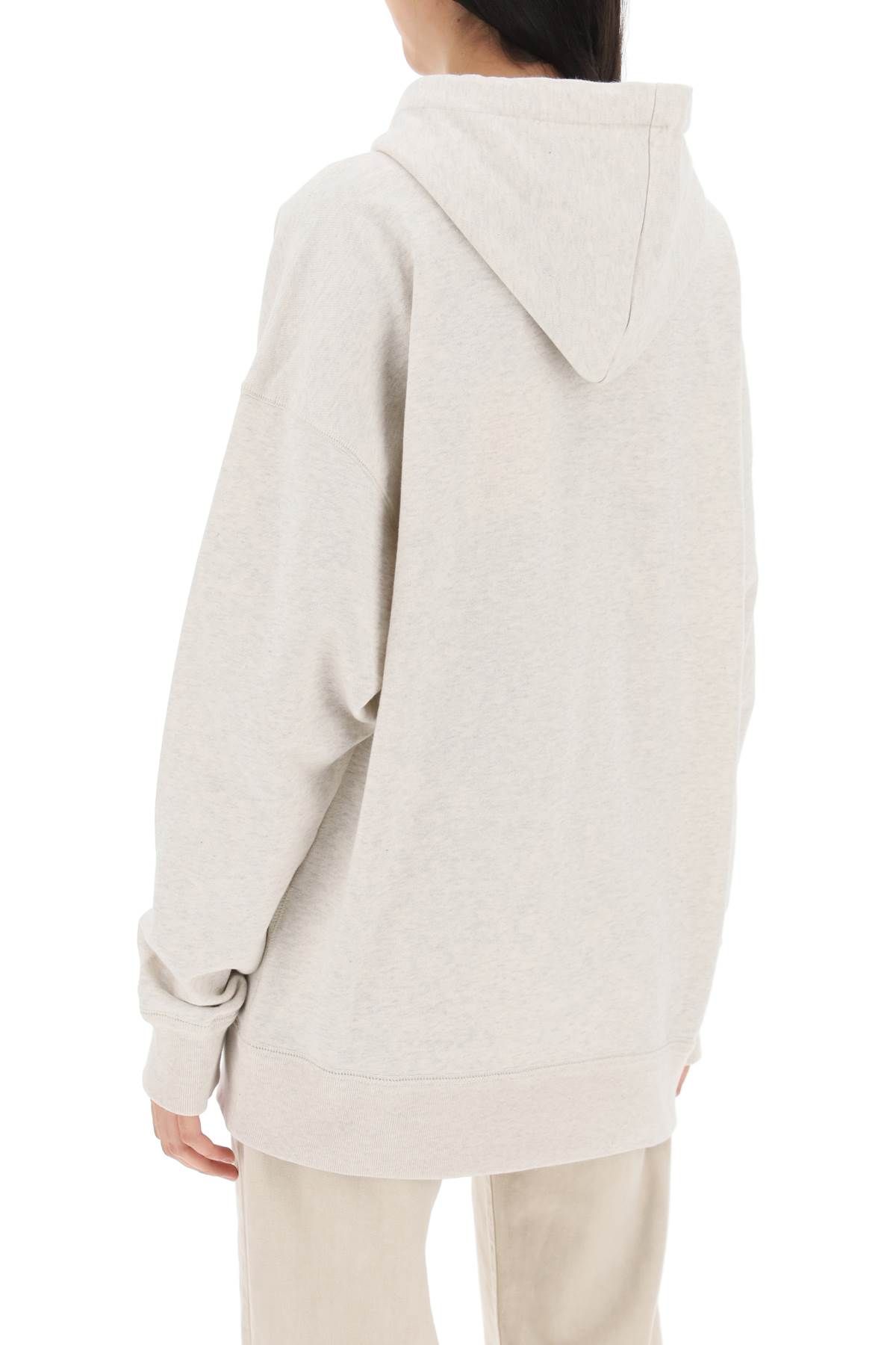 Shop Marant Etoile Mansel Sweatshirt With Metallic Logo In Grey