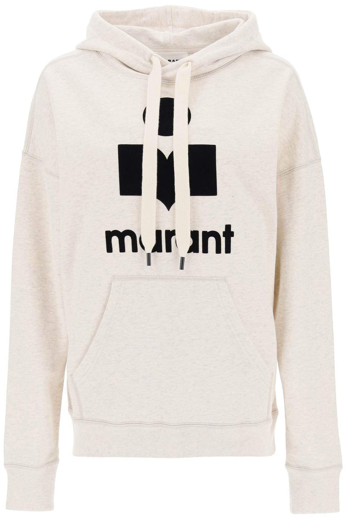 Shop Isabel Marant Étoile Mansel Hoodie With Flocked Logo In Grey